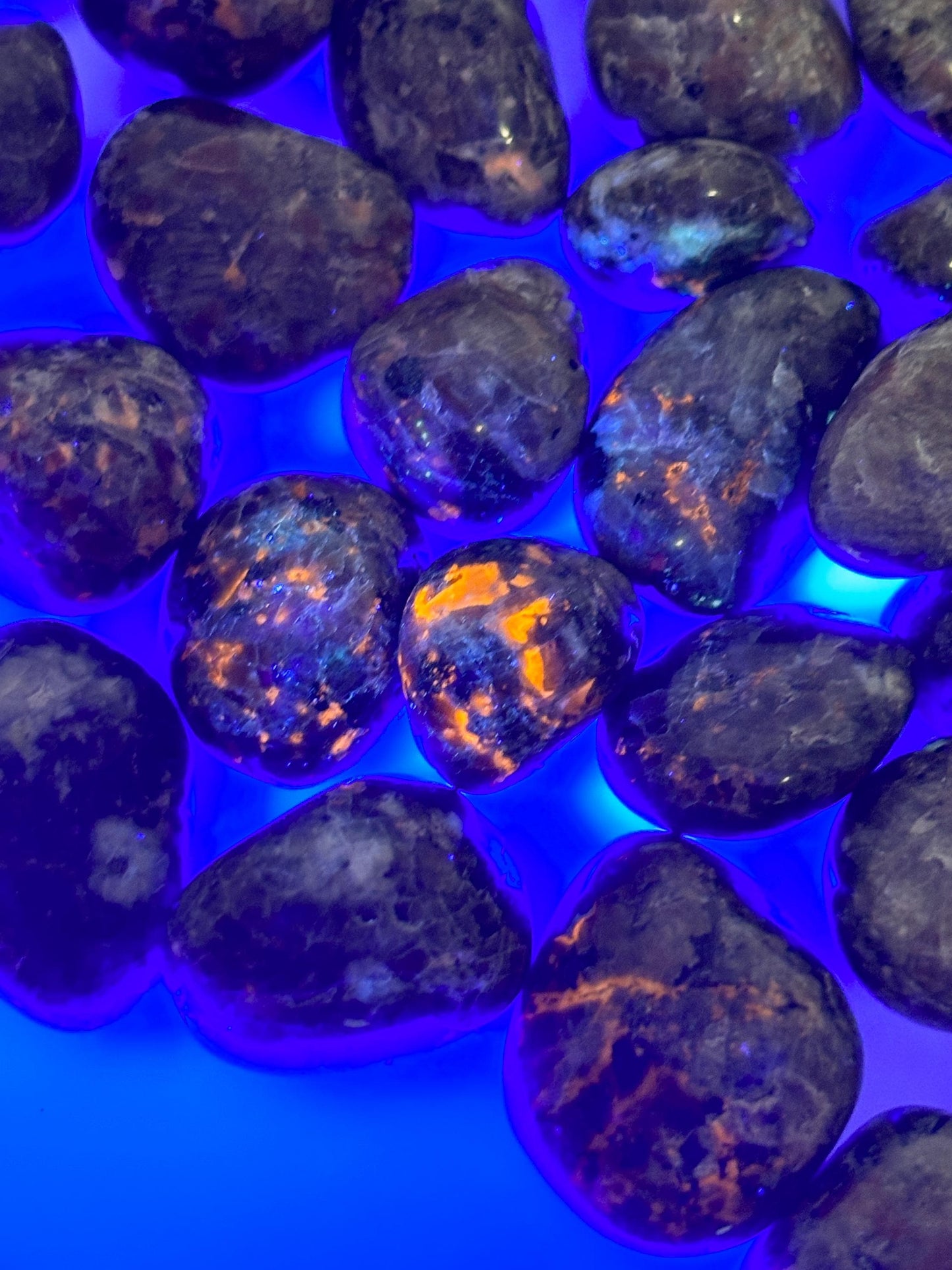 Yooperlite Tumbled Stones Set of 2 - Various Sizes, Energetic Gemstones, Perfect for Meditation & Decoration
