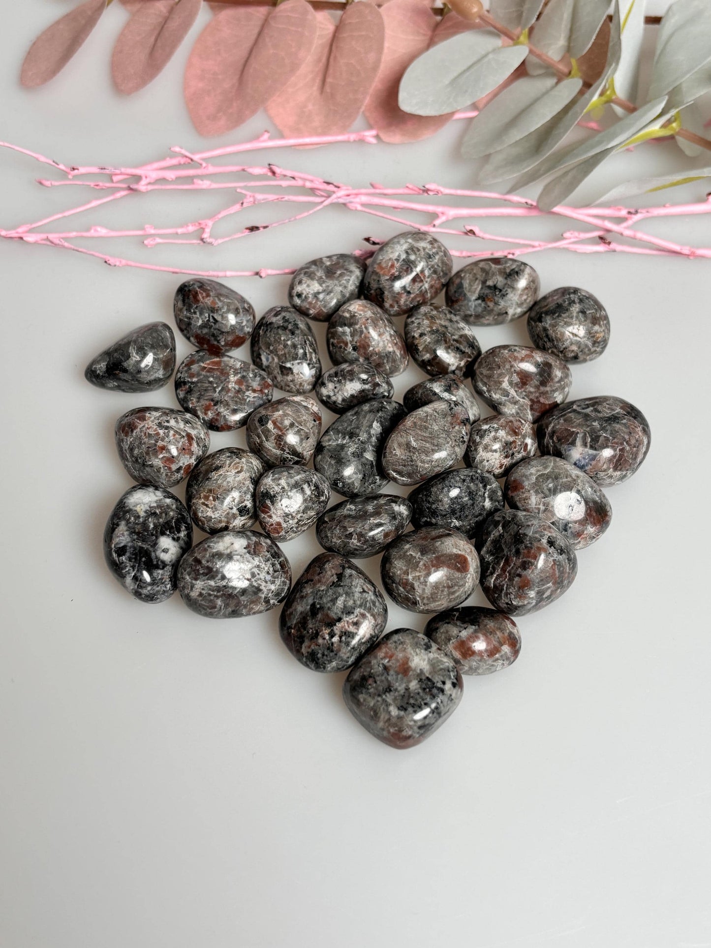 Yooperlite Tumbled Stones Set of 2 - Various Sizes, Energetic Gemstones, Perfect for Meditation & Decoration