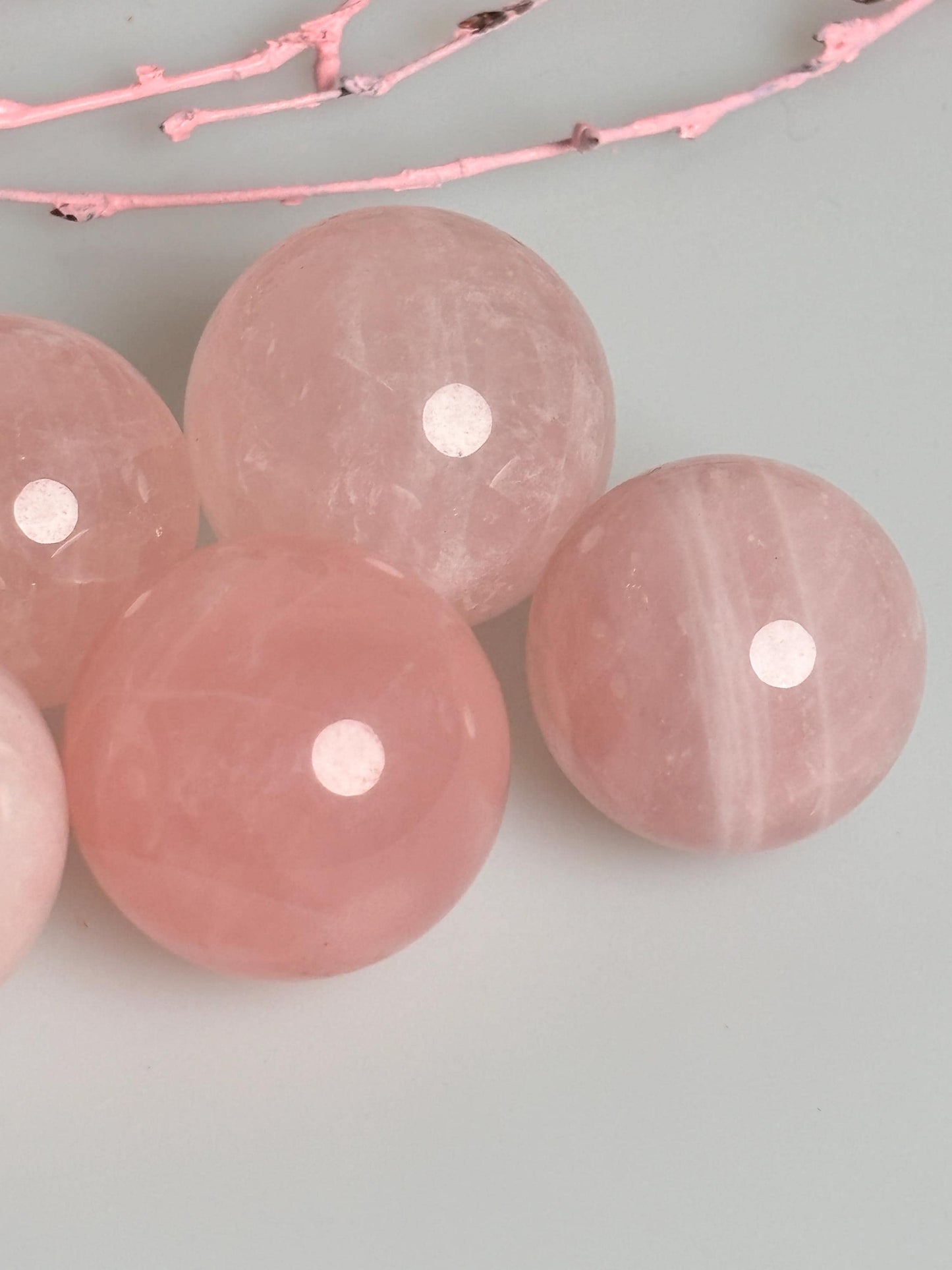 Small rose quartz balls – 3 sizes as decoration, noble rose quartz, decorative crystal balls, natural stone decoration, pink quartz balls