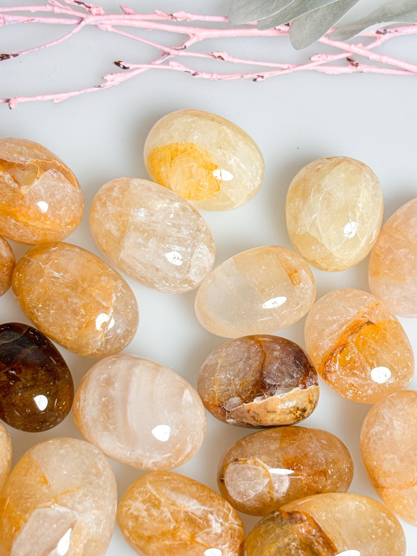 Hochwertige Golden Healer Trommelsteine mit Regenbögen Energiestein für Heilung, Klarheit & spirituelles Wachstum