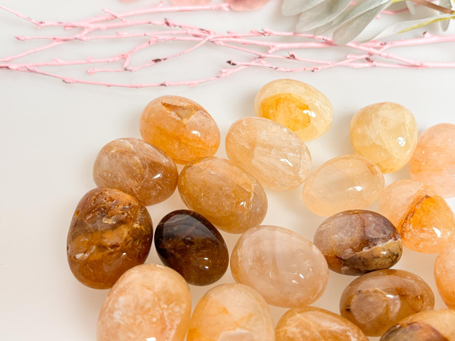 Hochwertige Golden Healer Trommelsteine mit Regenbögen Energiestein für Heilung, Klarheit & spirituelles Wachstum