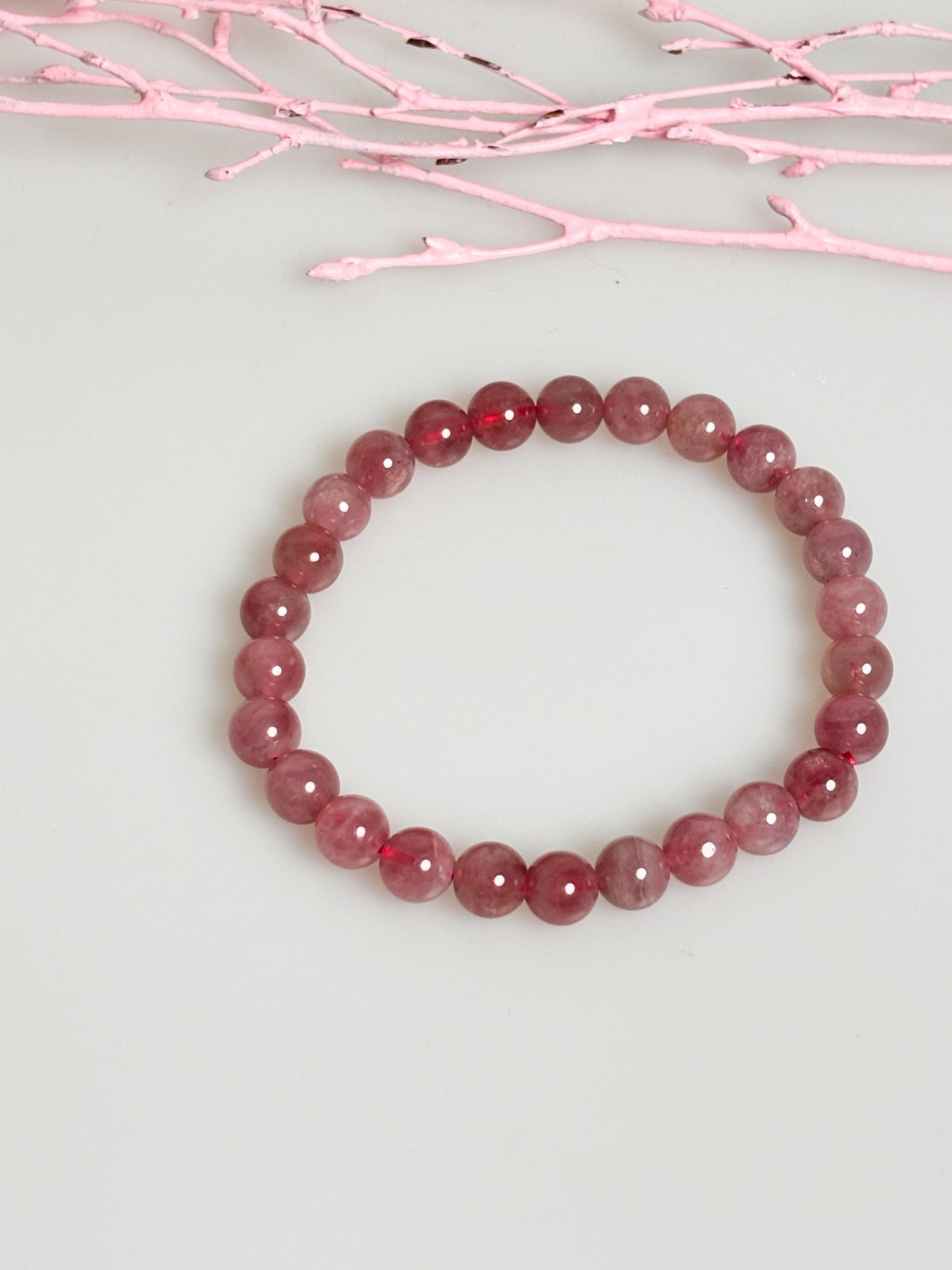 Premium Lavender Rose Quartz Bracelet - Elastic design, deep pink, delicate and classy. Ideal for any occasion!