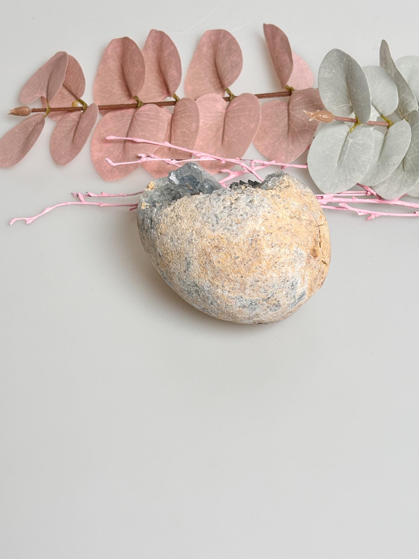 Natural Celestine Egg Cluster - Beautiful Blue Crystal, Spiritual Healing Stone, Unique Decoration