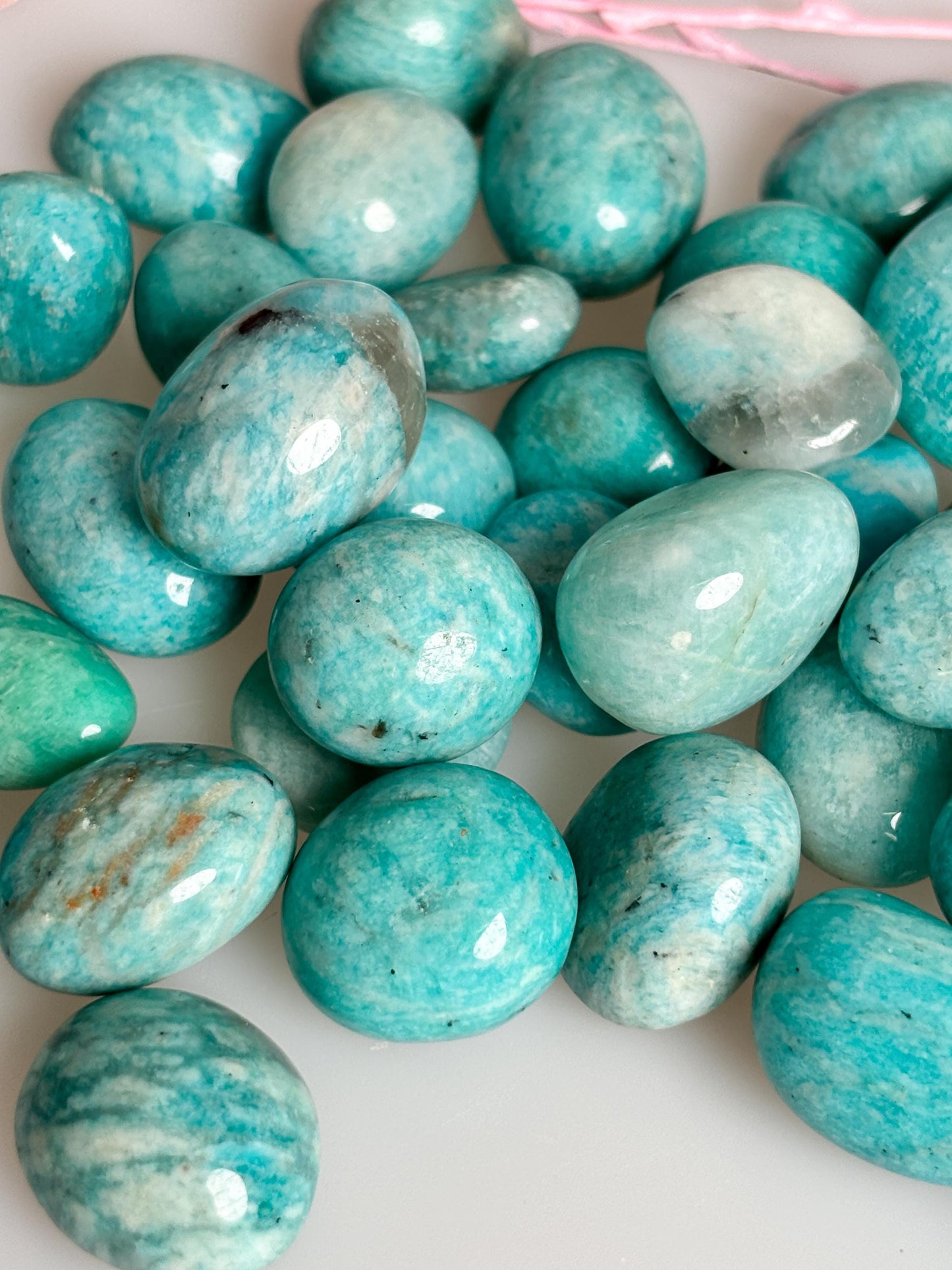 Amazonite tumbled stones set of 2 - various sizes - gemstones for balance & harmony - perfect for collectors