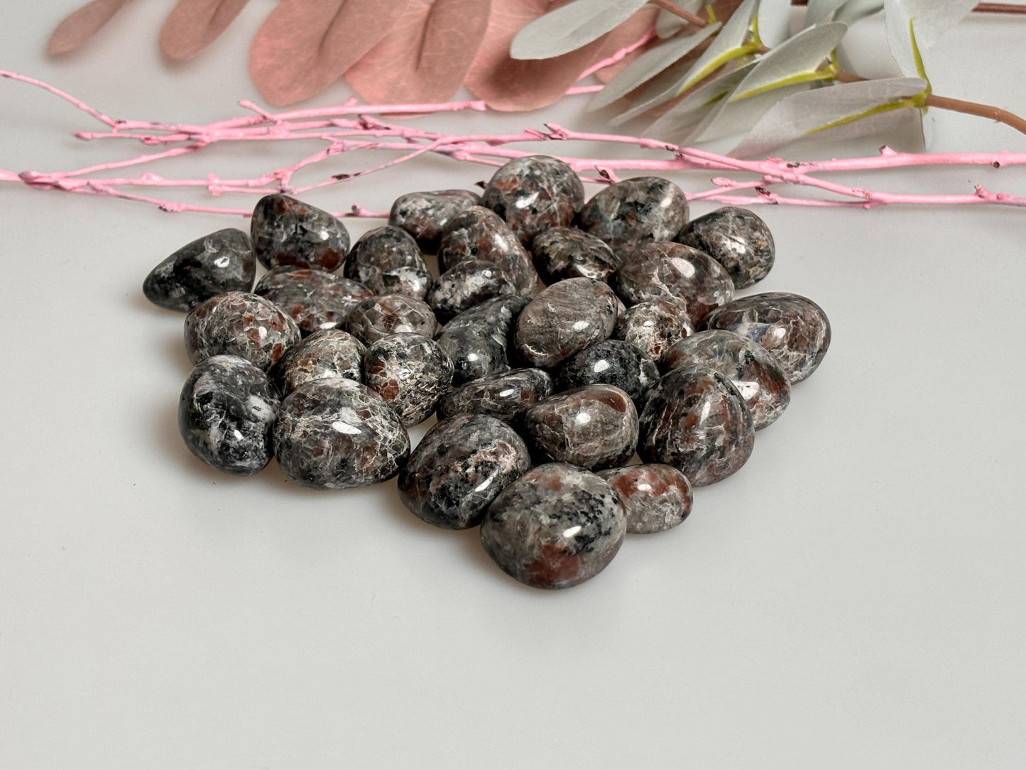Yooperlite Tumbled Stones Set of 2 - Various Sizes, Energetic Gemstones, Perfect for Meditation & Decoration