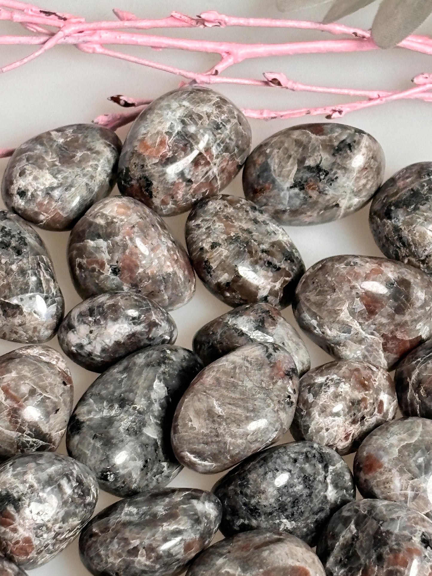 Yooperlite Tumbled Stones Set of 2 - Various Sizes, Energetic Gemstones, Perfect for Meditation & Decoration