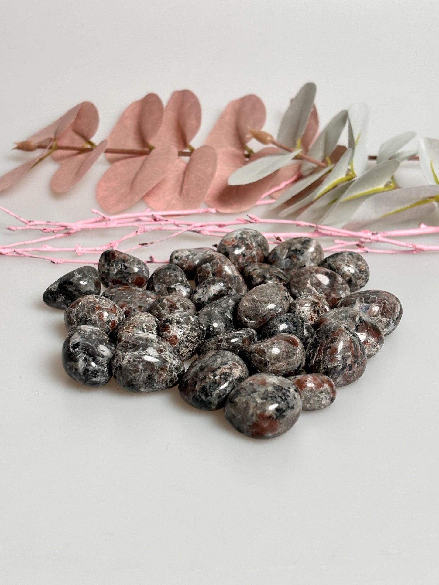 Yooperlite Tumbled Stones Set of 2 - Various Sizes, Energetic Gemstones, Perfect for Meditation & Decoration