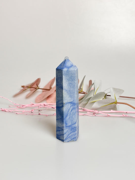 Blue Aventurine Tower Crystal | Healing Stone Obelisk | Natural Stone Energy | Meditation & Decoration