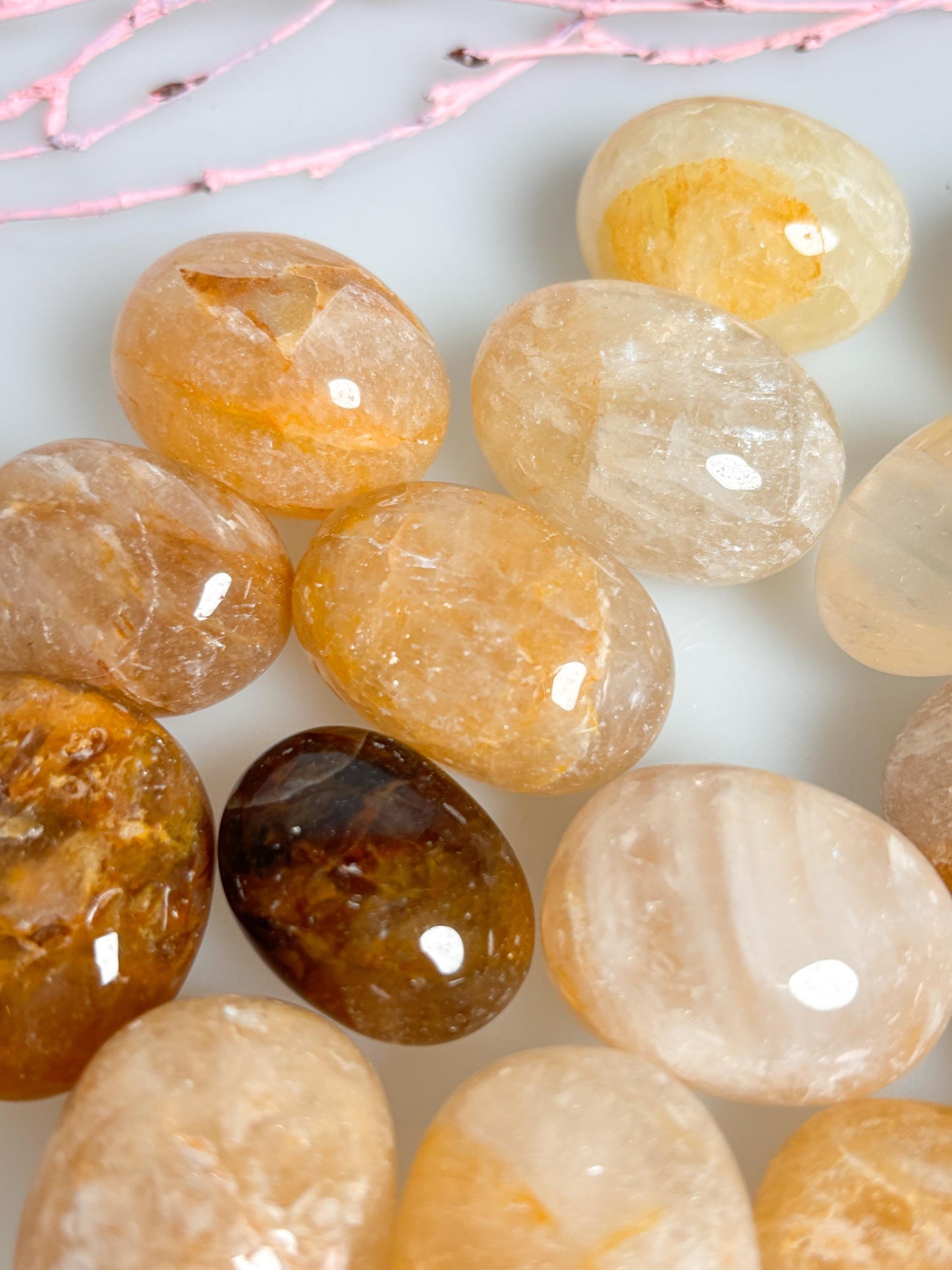 Hochwertige Golden Healer Trommelsteine mit Regenbögen Energiestein für Heilung, Klarheit & spirituelles Wachstum