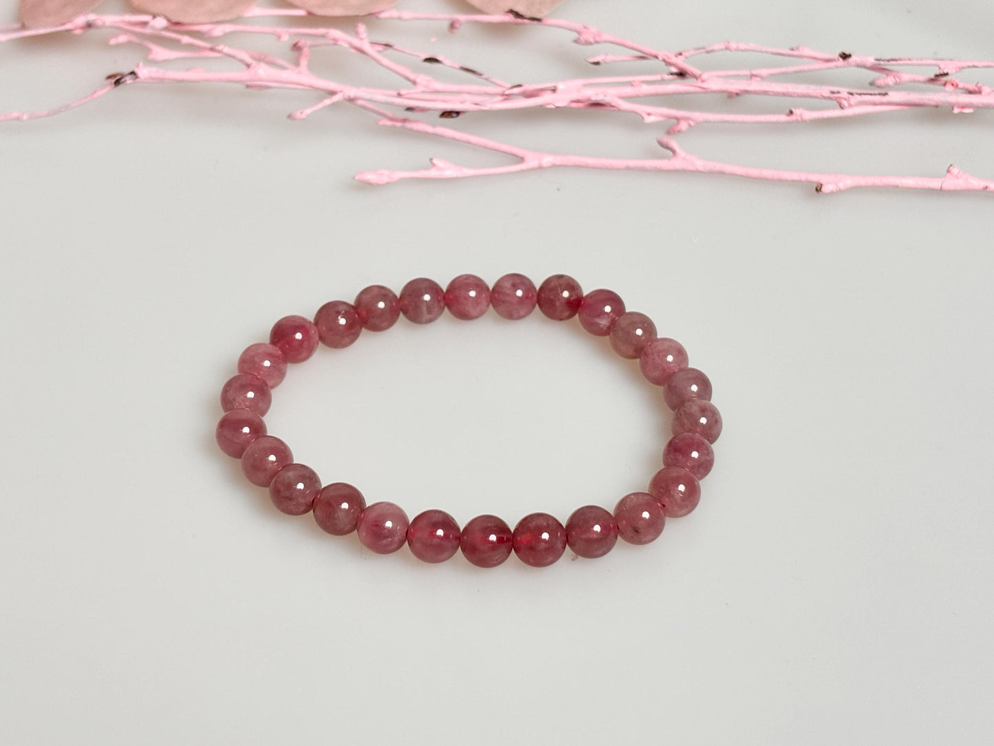 Premium Lavender Rose Quartz Bracelet - Elastic design, deep pink, delicate and classy. Ideal for any occasion!