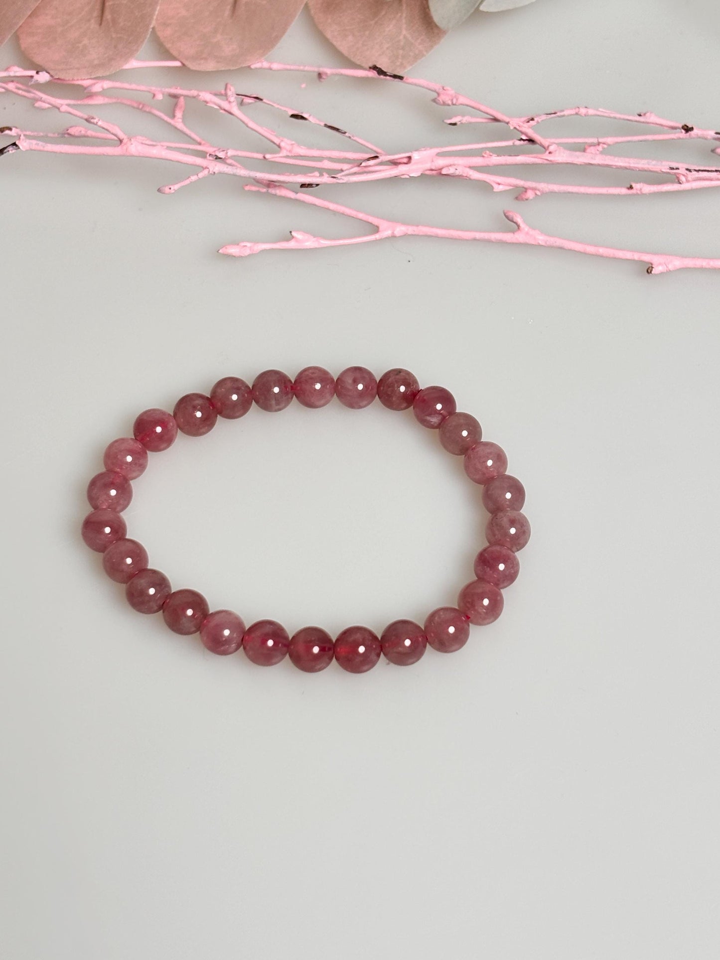 Premium Lavender Rose Quartz Bracelet - Elastic design, deep pink, delicate and classy. Ideal for any occasion!