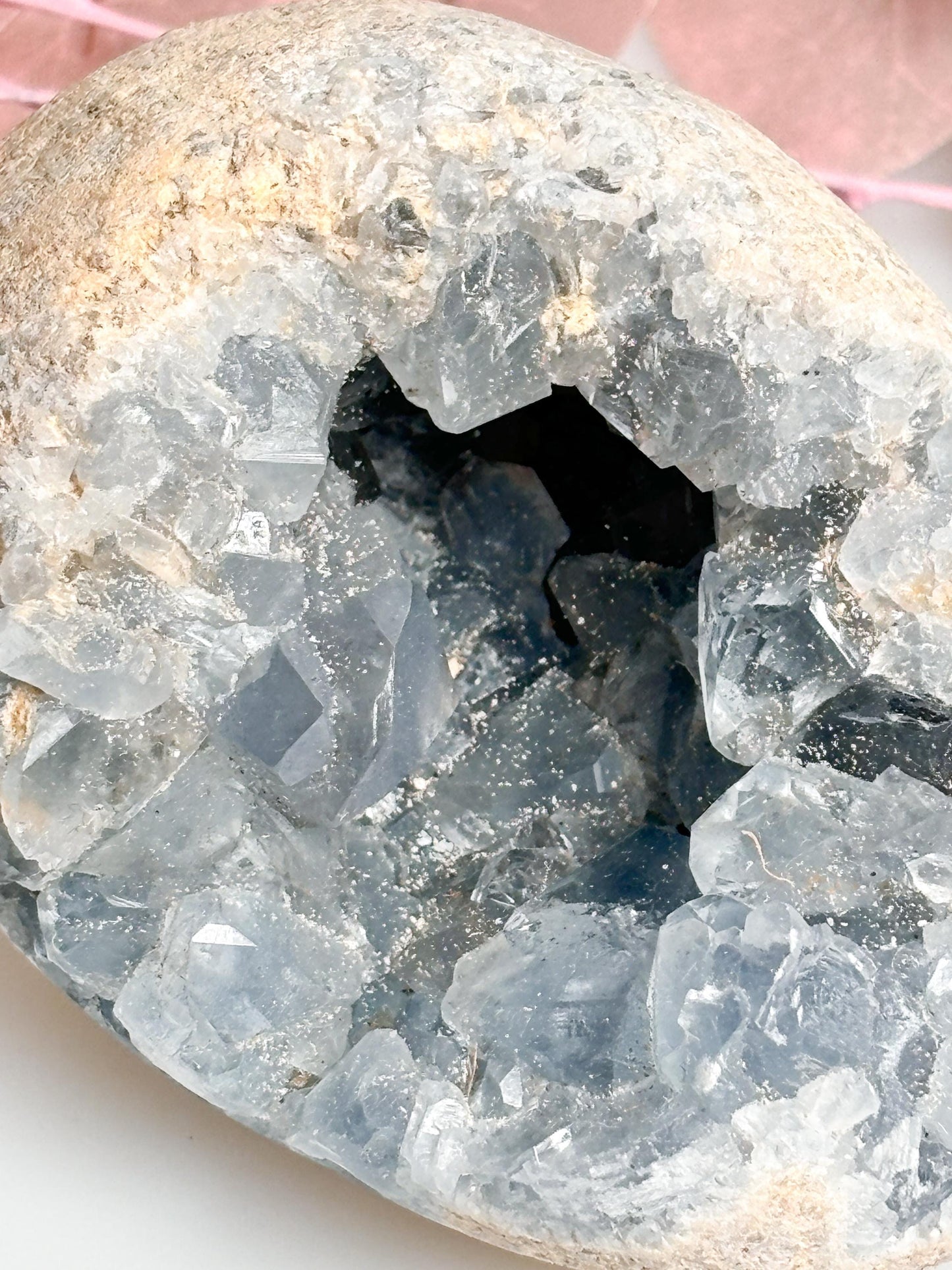 Natural Celestine Egg Cluster - Beautiful Blue Crystal, Spiritual Healing Stone, Unique Decoration