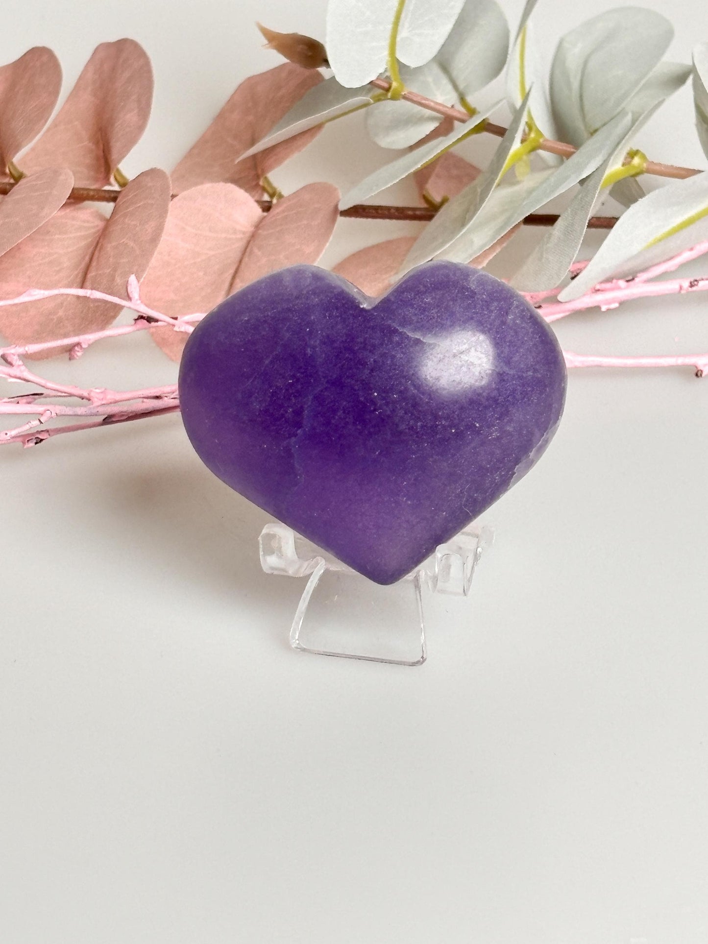 Fluorit Herz 107g - Kraftvolles Lila, Ca. 5,4x4,6cm | Einzigartiges Sammlerstück, Geschenkidee