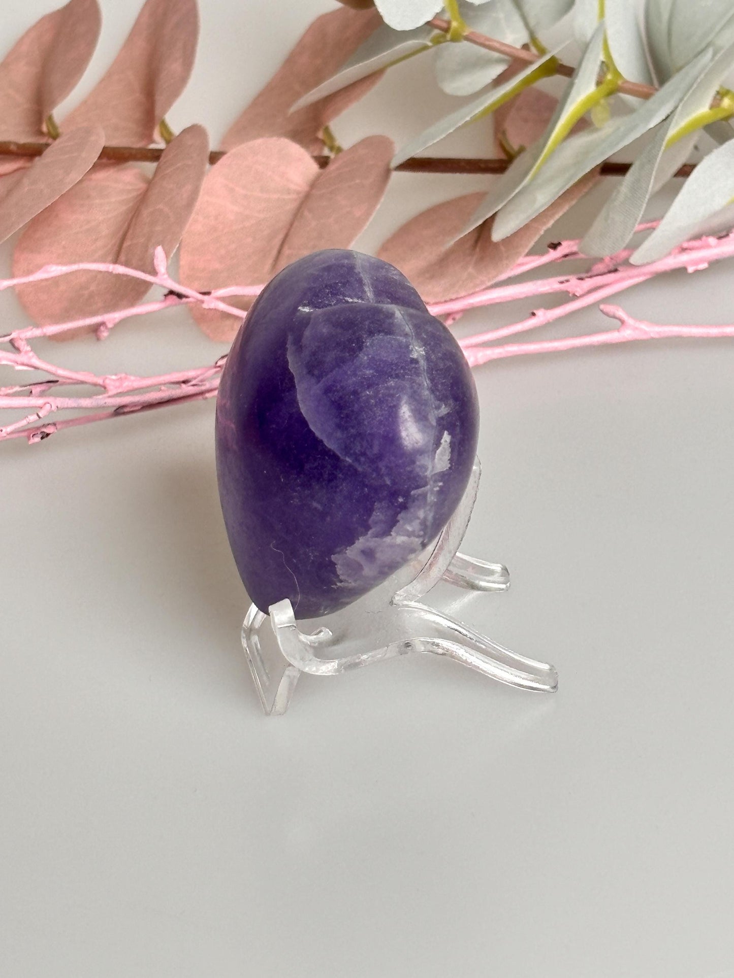 Fluorit Herz 107g - Kraftvolles Lila, Ca. 5,4x4,6cm | Einzigartiges Sammlerstück, Geschenkidee
