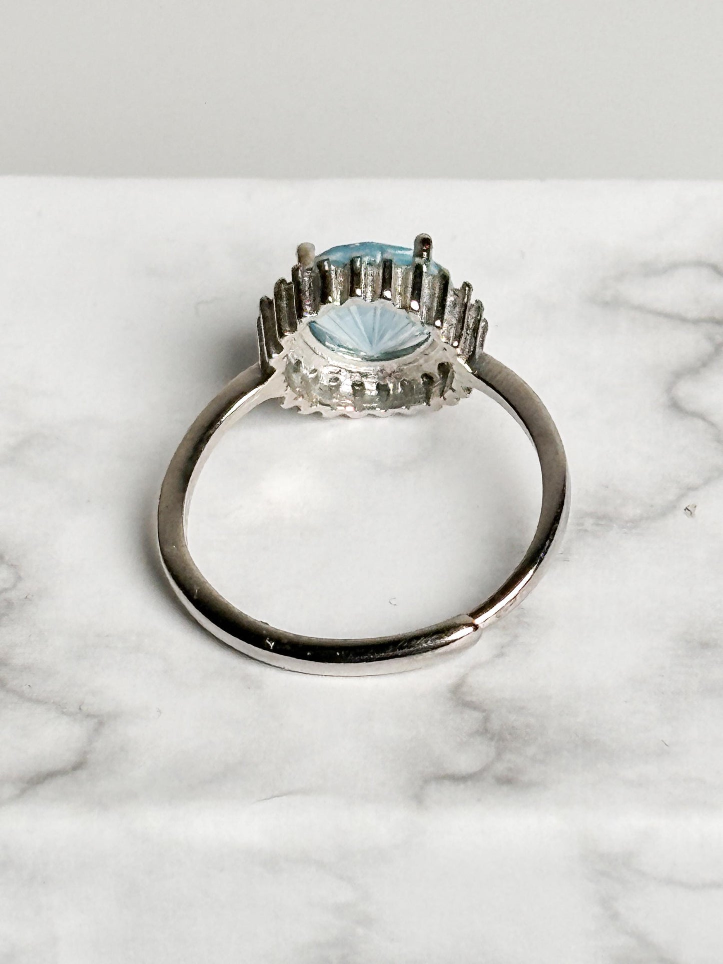 Blue Topaz Ring 925 Silver – Adjustable – Noble silver ring with topaz – Perfect as an engagement ring – Jewelry gift