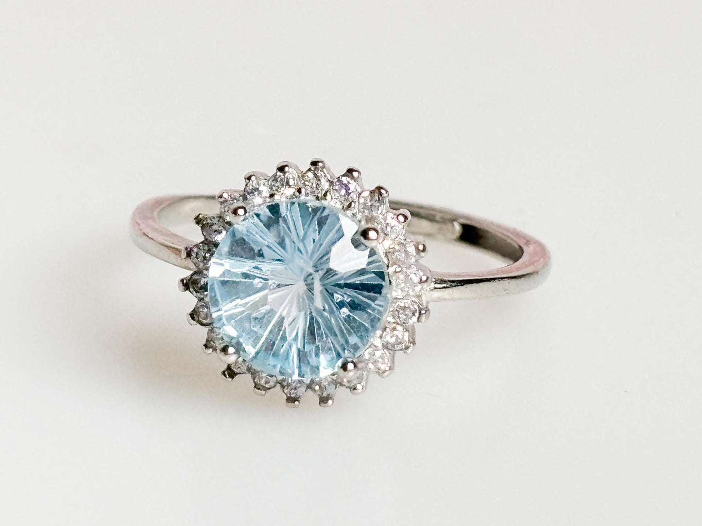 Blue Topaz Ring 925 Silver – Adjustable – Noble silver ring with topaz – Perfect as an engagement ring – Jewelry gift