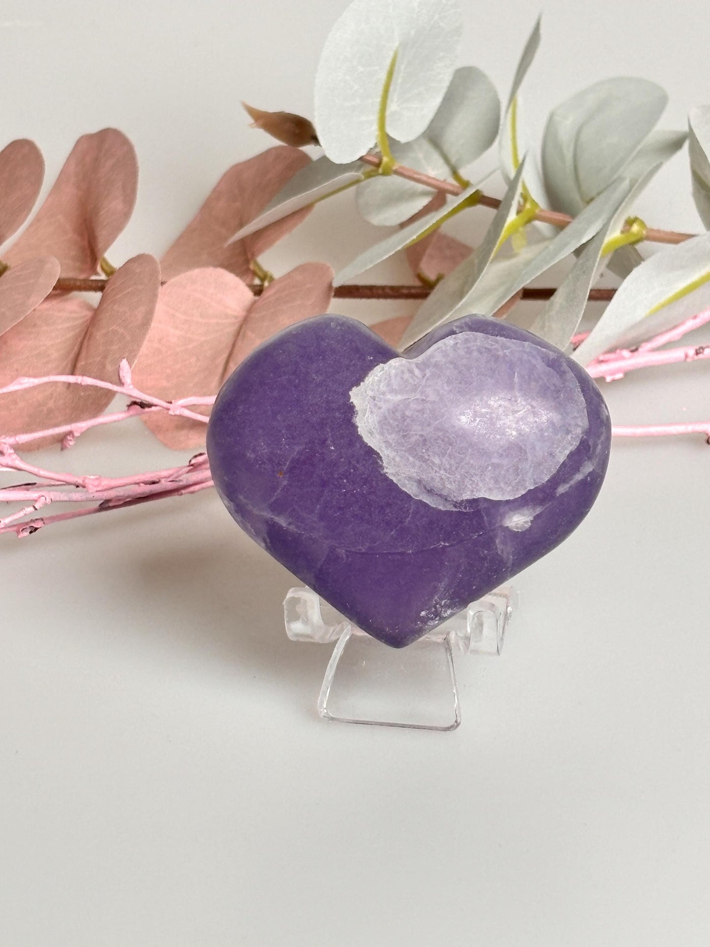 Fluorit Herz 107g - Kraftvolles Lila, Ca. 5,4x4,6cm | Einzigartiges Sammlerstück, Geschenkidee