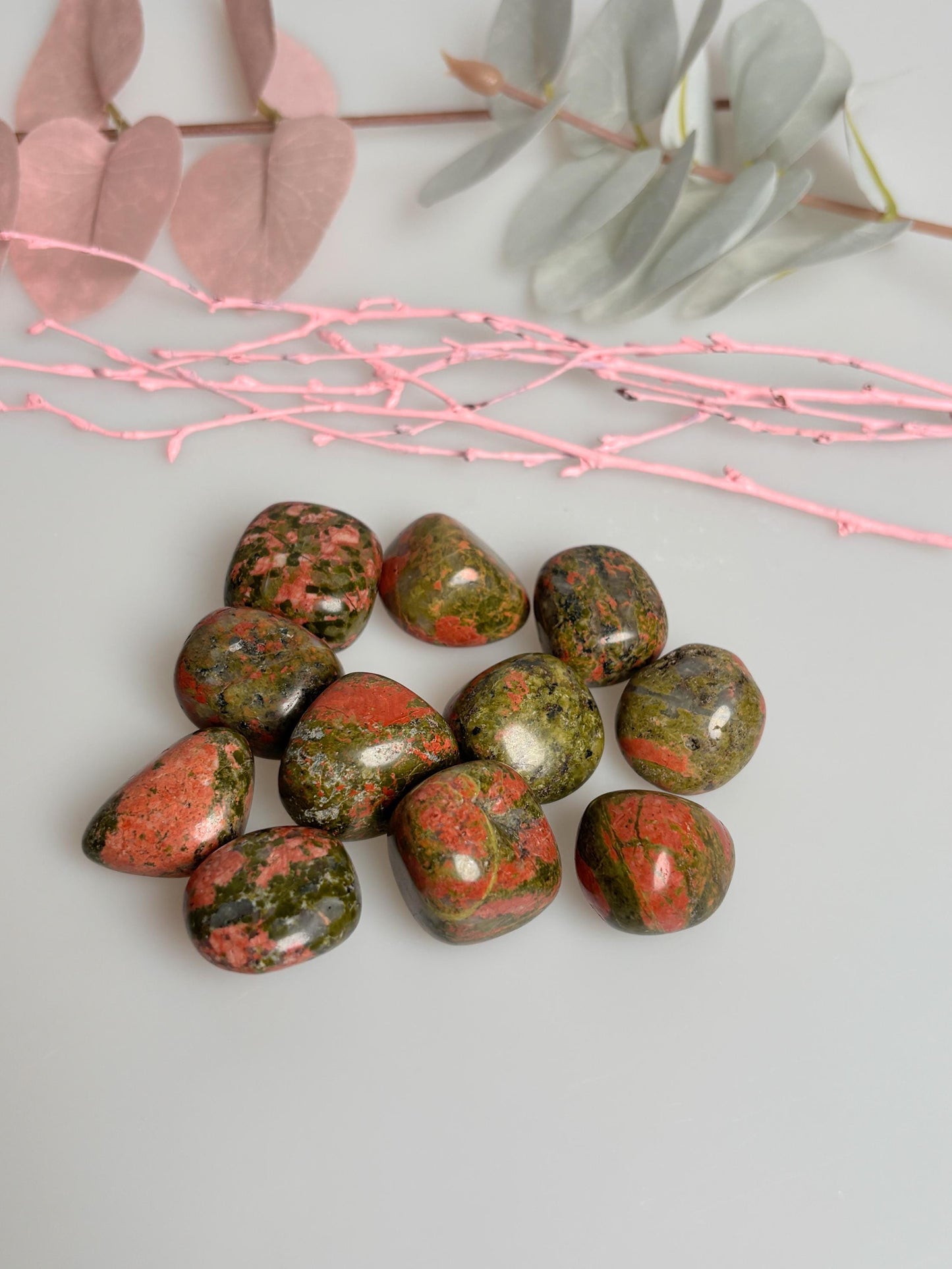 Unakite Trommelsteine Natürliche Heilsteine für Achtsamkeit & Balance Kristalle zur Dekoration