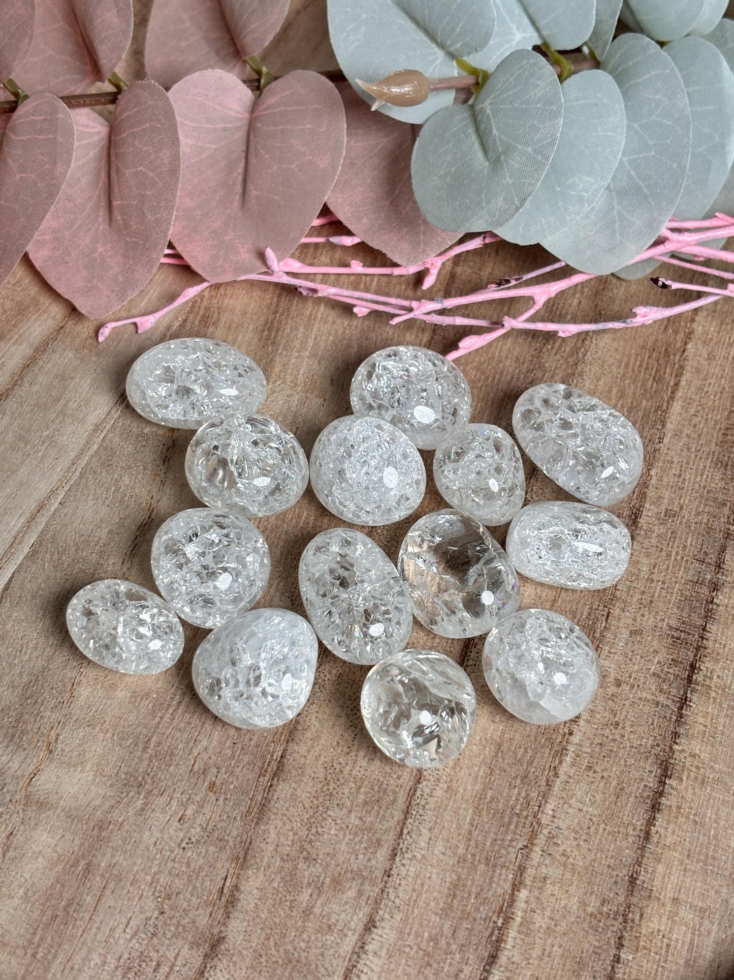Kleine Crackle Quartz Trommelsteine Mit faszinierenden Regenbögen