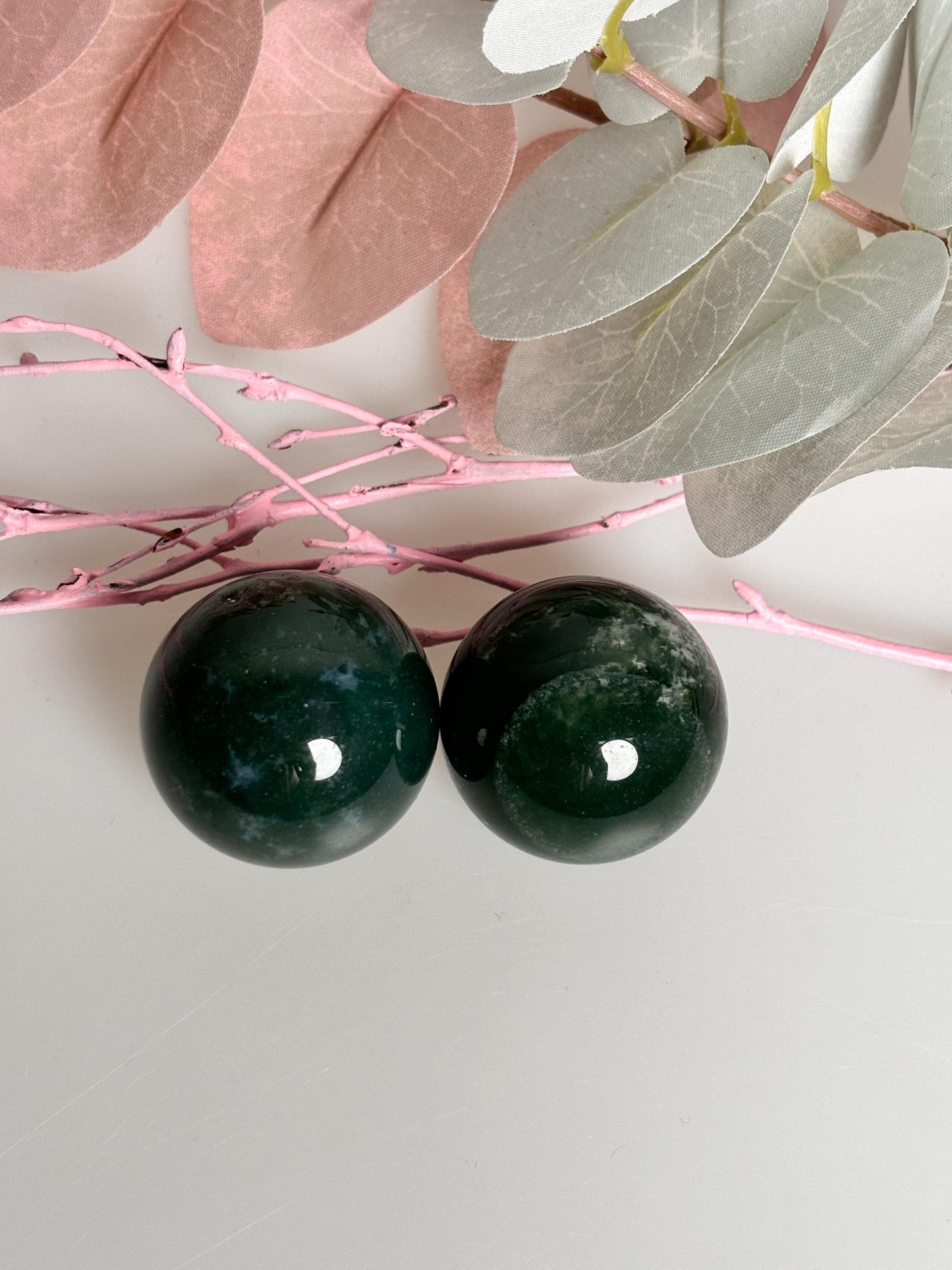 Moosachat Kugeln ca. 3cm 39 - schönes grün, Natürliche Edelsteine, tolle Dekoration, Einzigartige Kristalle