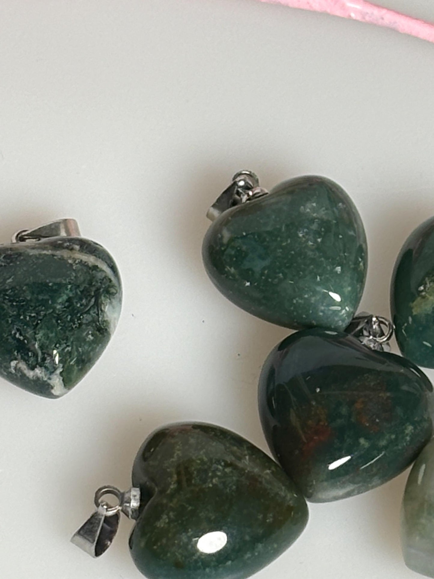 Zarter Indian Achat Herz Kettenanhänger ca. 1,5x1,5 cm Natürlicher Edelstein Schmuck Geschenkidee