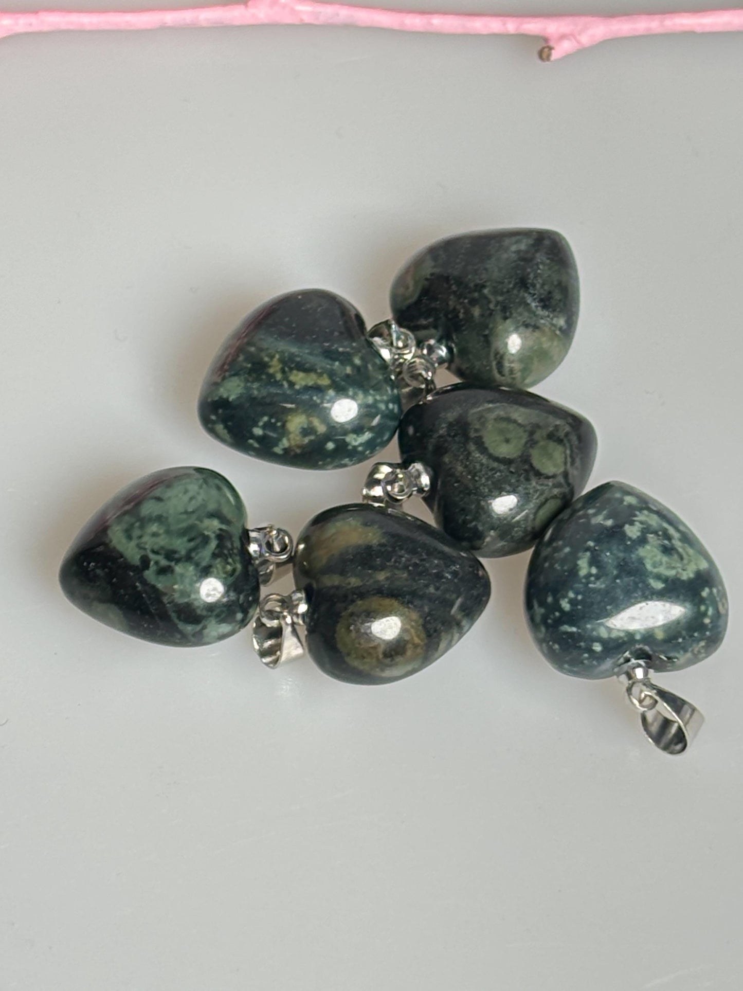 Kleiner Kambaba Jaspis Herzanhänger 1,5 cm Naturstein Schmuck