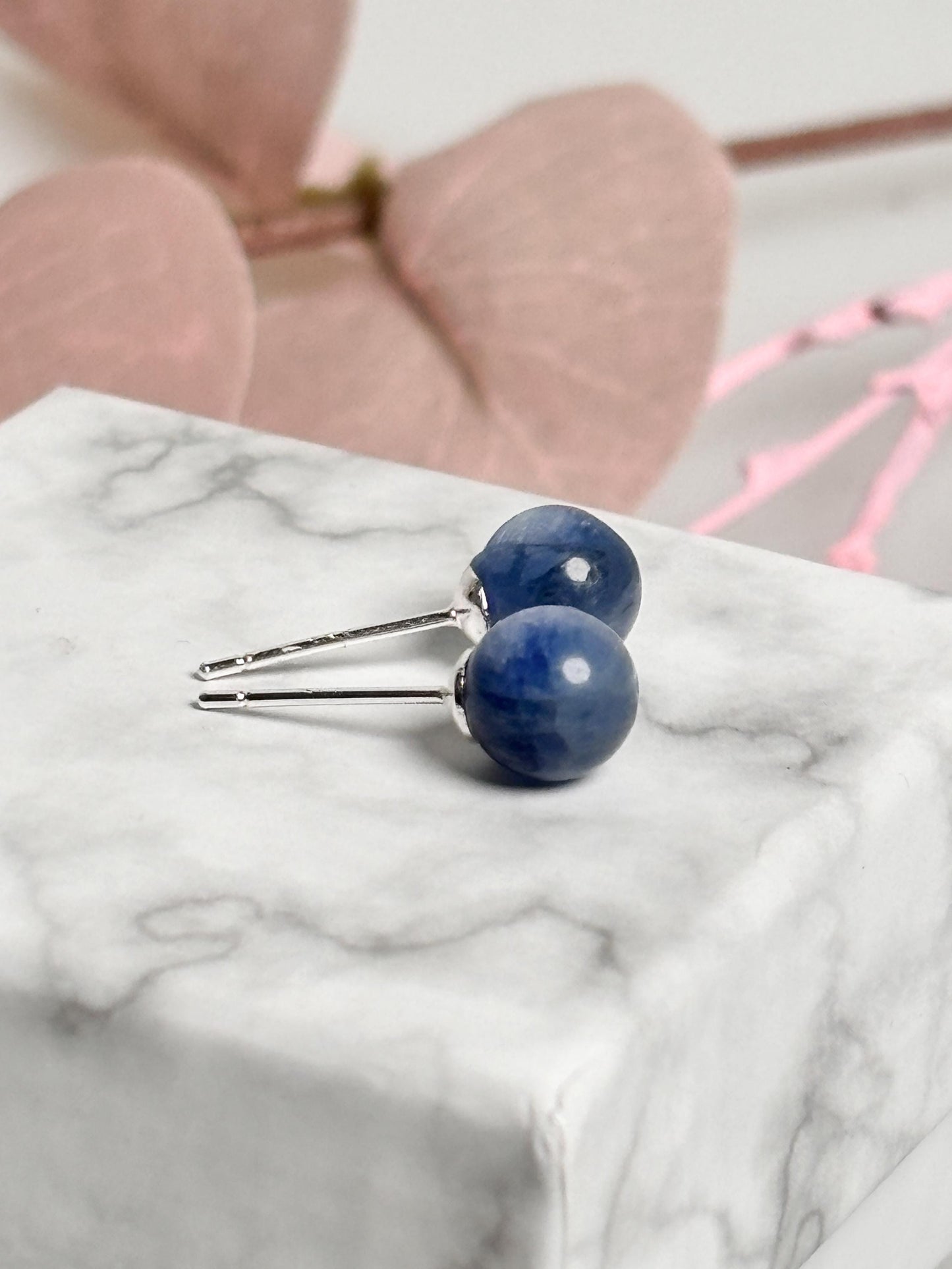 Kyanit Ohrstecker 5mm 925 Silber | Natürliche Edelstein Ohrringe | Kristallschmuck