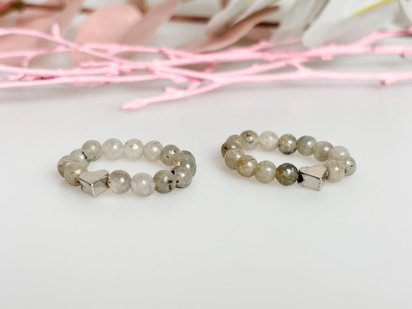 Elastischer Perlenring aus Labradorit 5mm Edelsteinperlen, Kristallschmuck für Damen