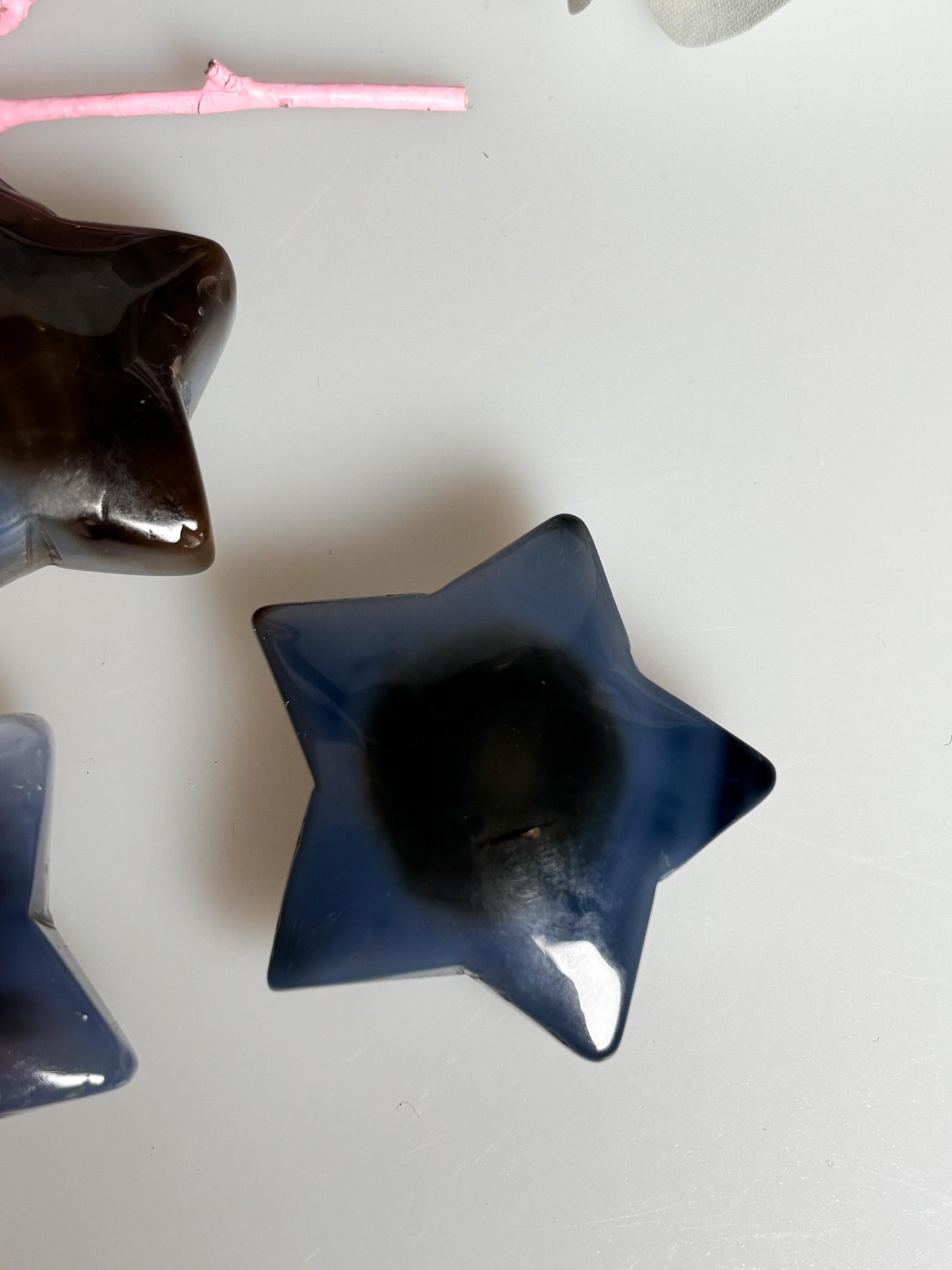 Blauer Achat Stern mit einzigartigem Muster Wunderschöne Deko für Zuhause, Meditation oder als Geschenkidee