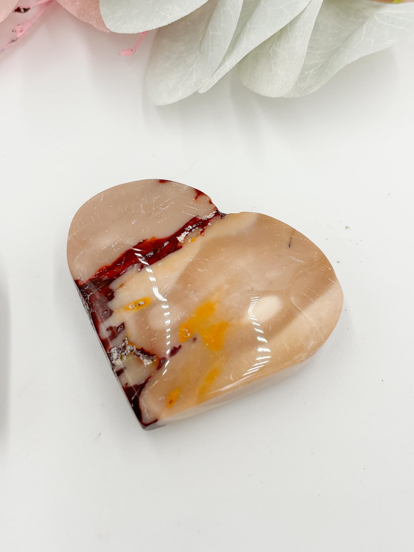 Mookaite Deko Herz Einzigartige Farbvariationen, Natürliches Design, Unikat aus Australien, Kristall Dekoration