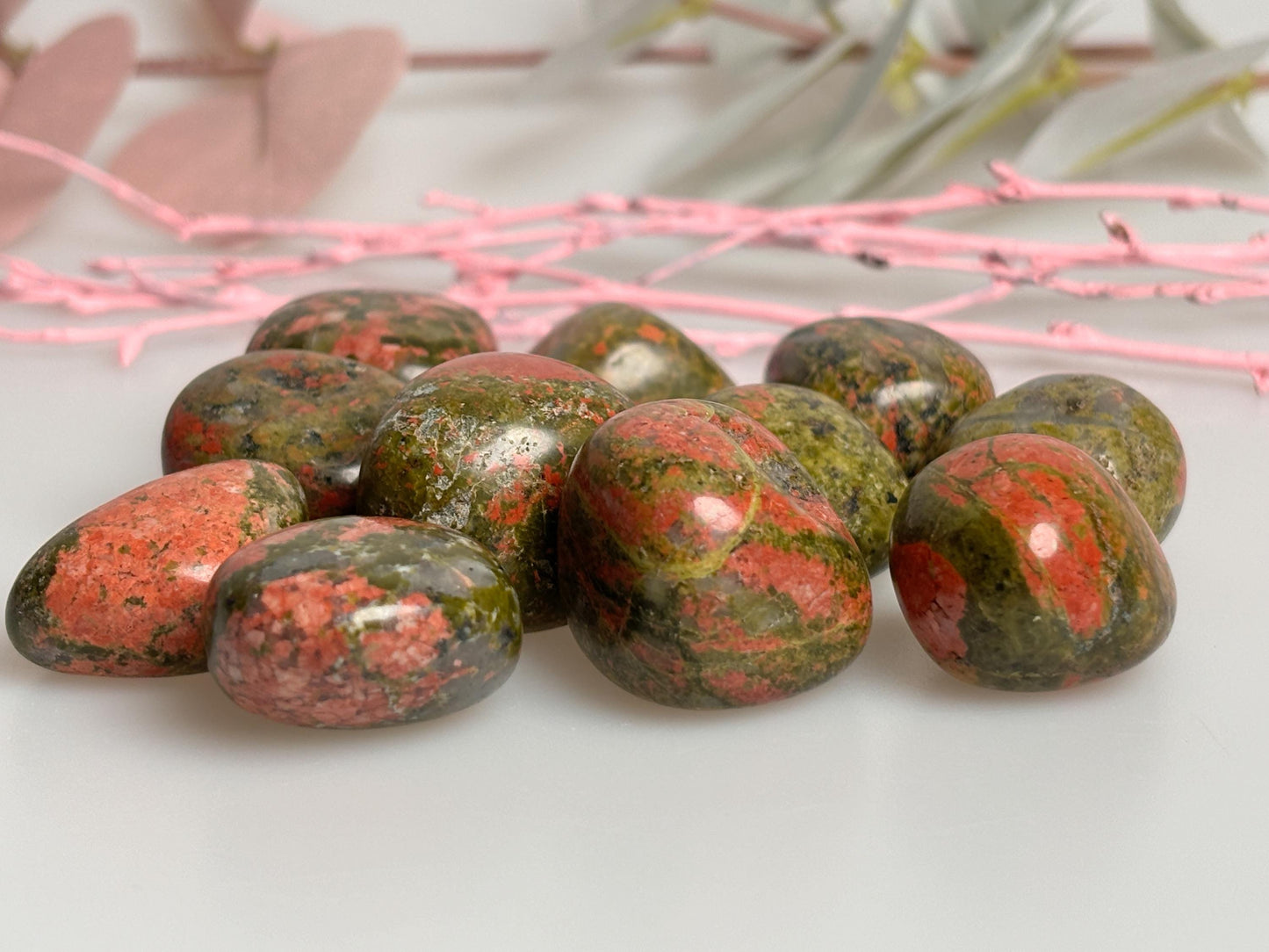 Unakite Trommelsteine Natürliche Heilsteine für Achtsamkeit & Balance Kristalle zur Dekoration