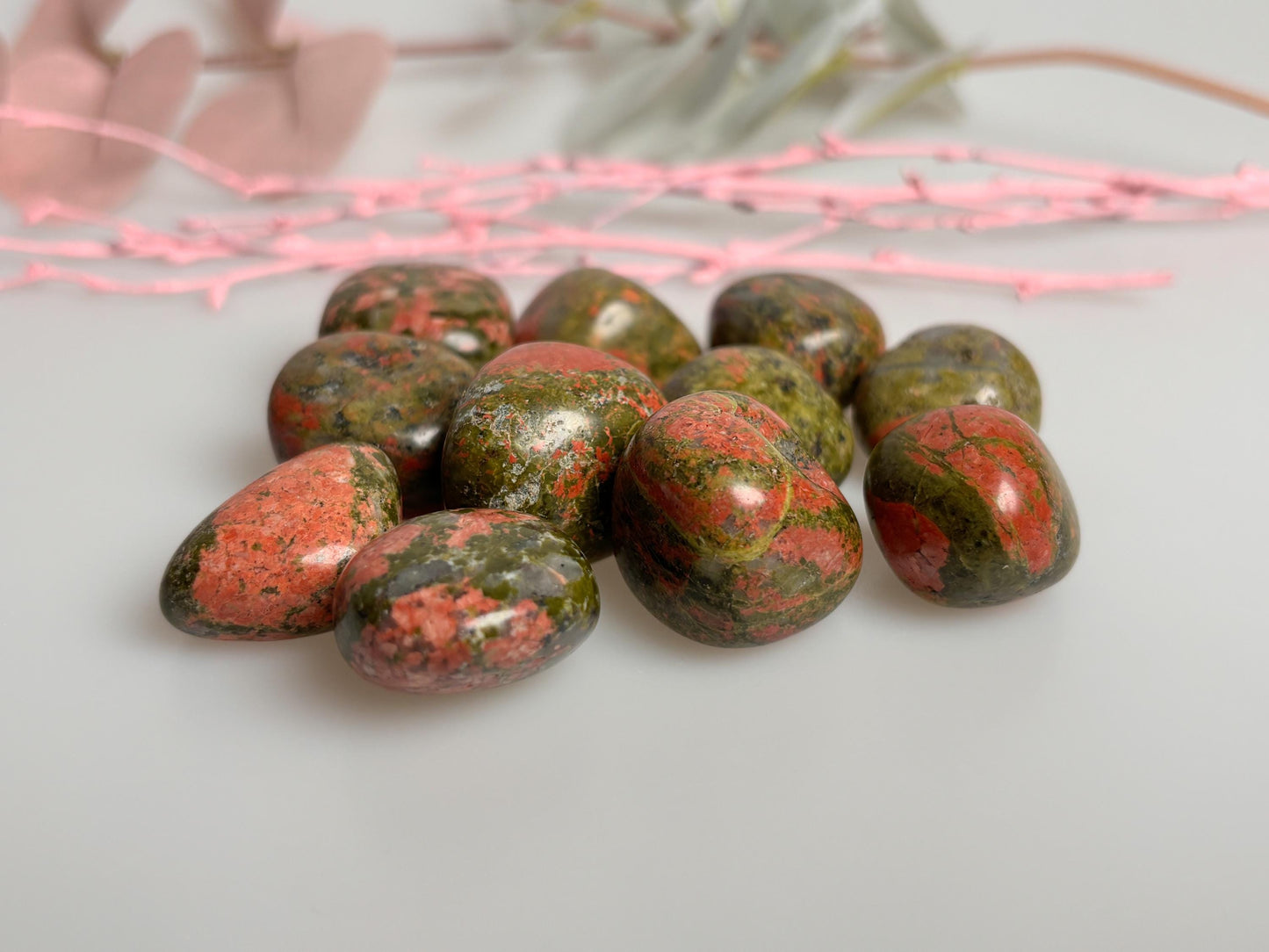 Unakite Trommelsteine Natürliche Heilsteine für Achtsamkeit & Balance Kristalle zur Dekoration