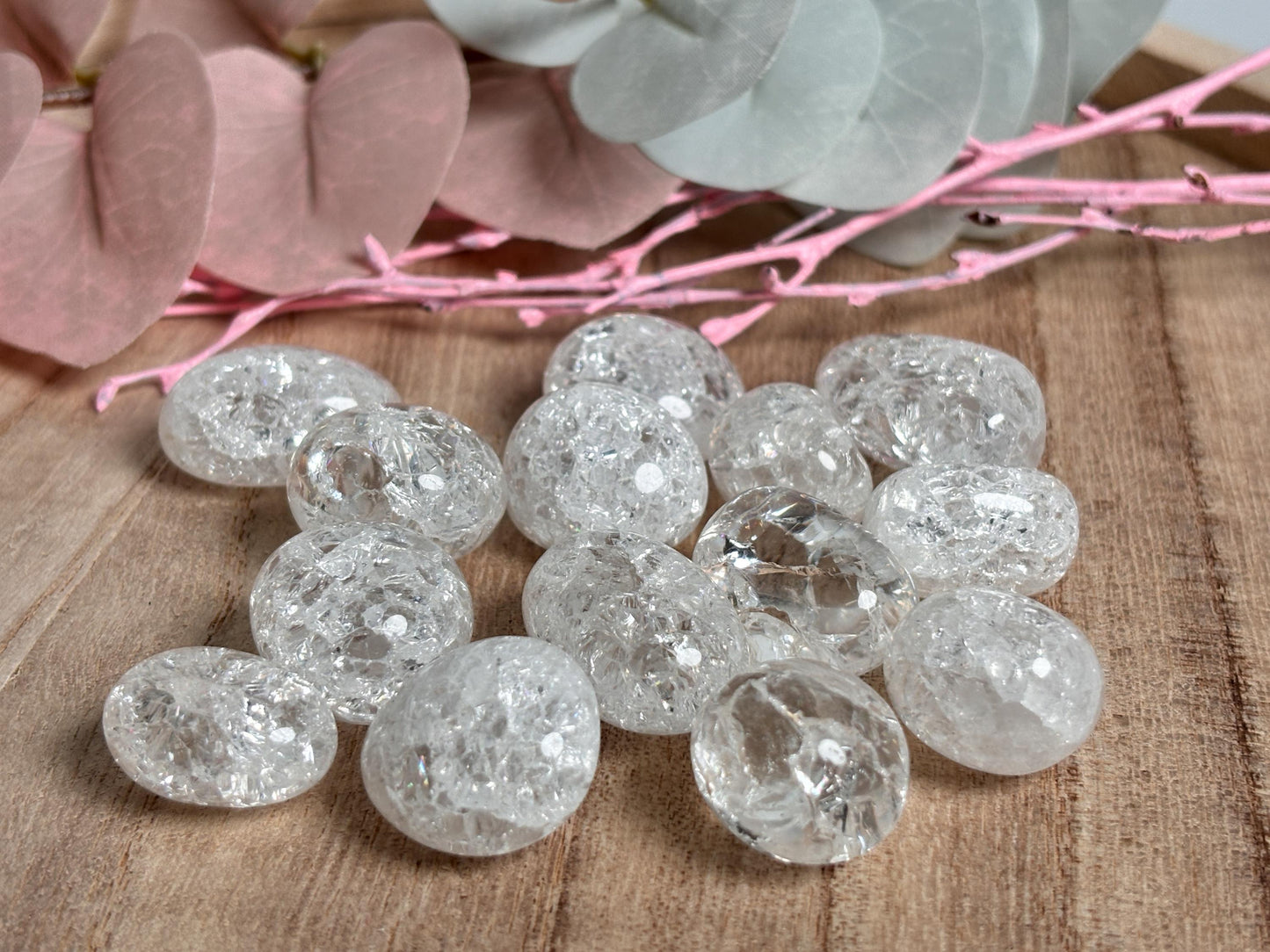Kleine Crackle Quartz Trommelsteine Mit faszinierenden Regenbögen