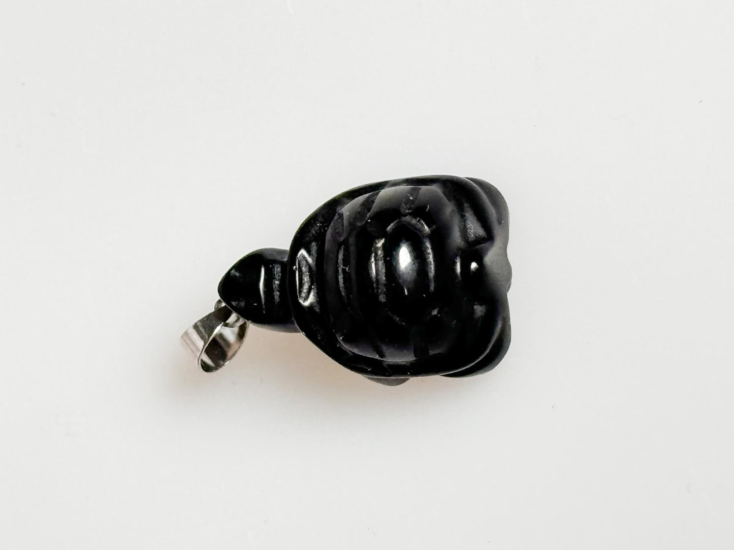 Schildkröten Kettenanhänger aus Obsidian Natürlicher Schutzstein & Spiritueller Schmuck