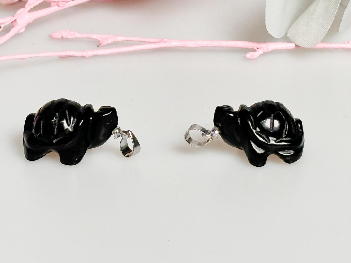 Schildkröten Kettenanhänger aus Obsidian Natürlicher Schutzstein & Spiritueller Schmuck