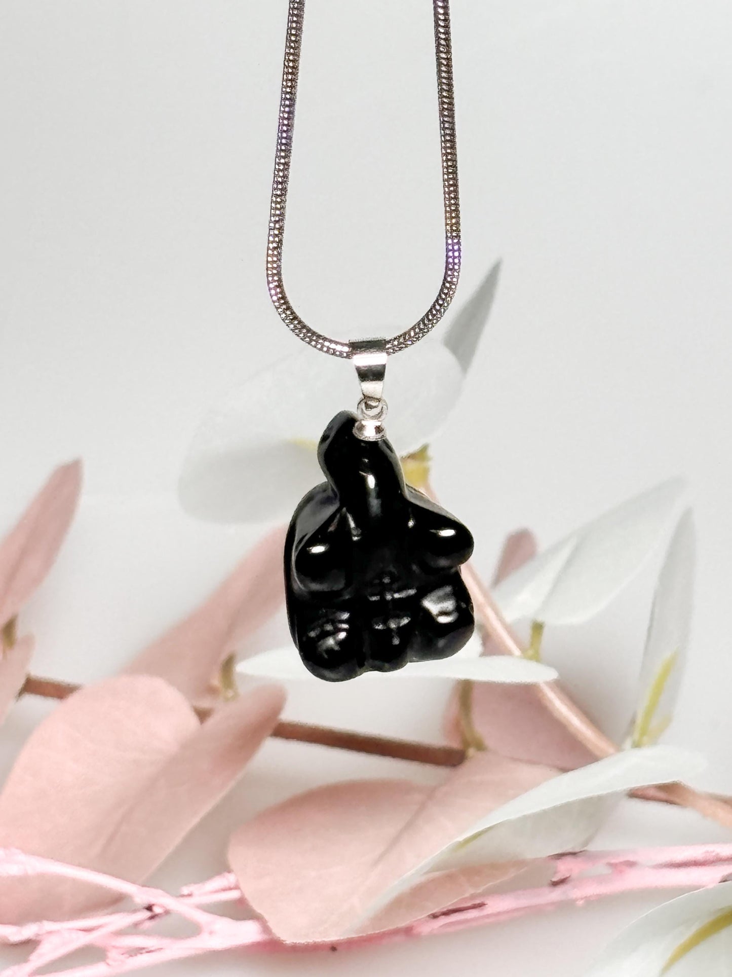 Schildkröten Kettenanhänger aus Obsidian Natürlicher Schutzstein & Spiritueller Schmuck