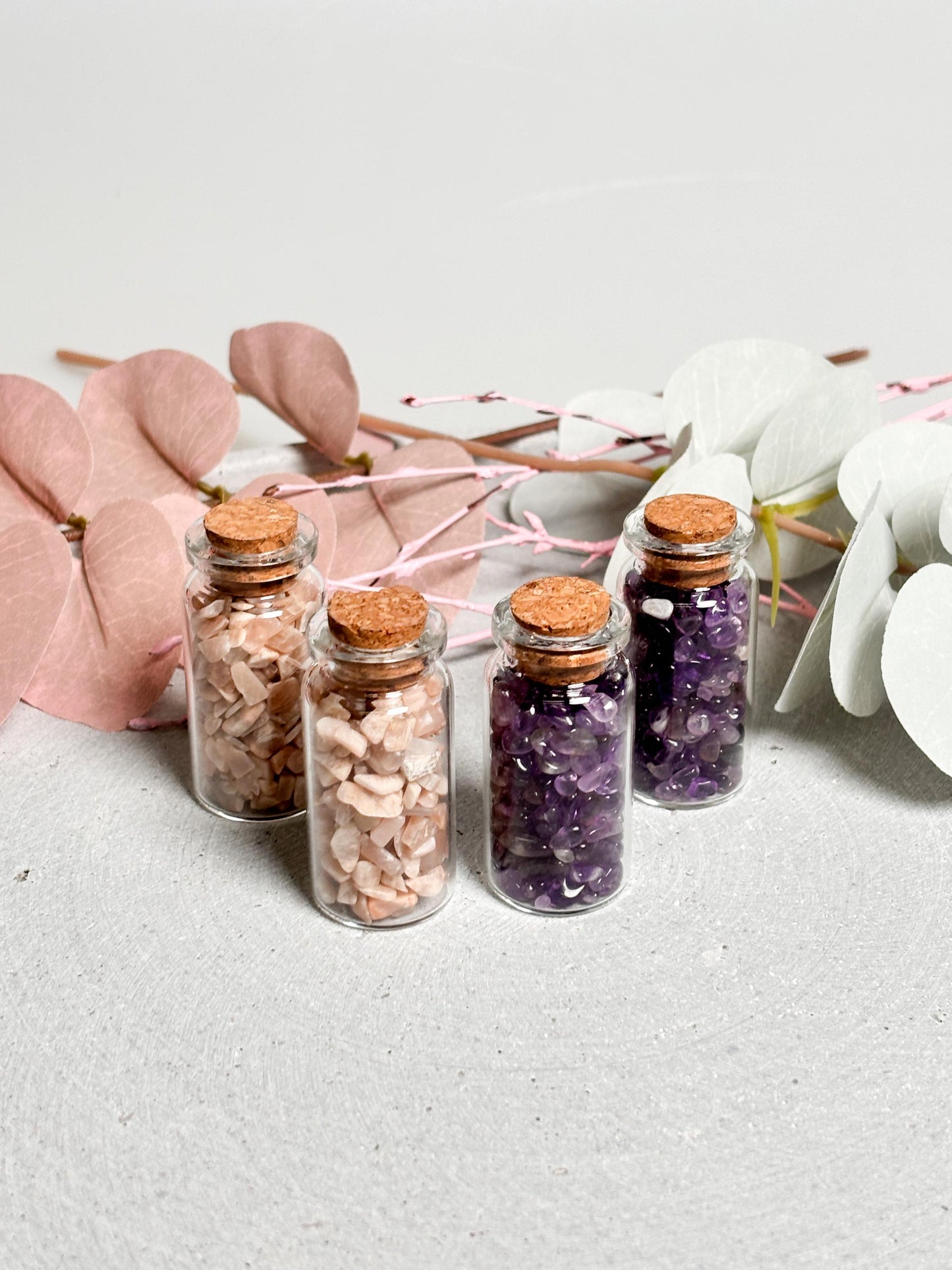 Kristall Konfetti | Edelstein Glasfläschchen | Crystal Jars | Edelstein Kristall Flasche | Reiki Kristalle | Chakra Kristalle