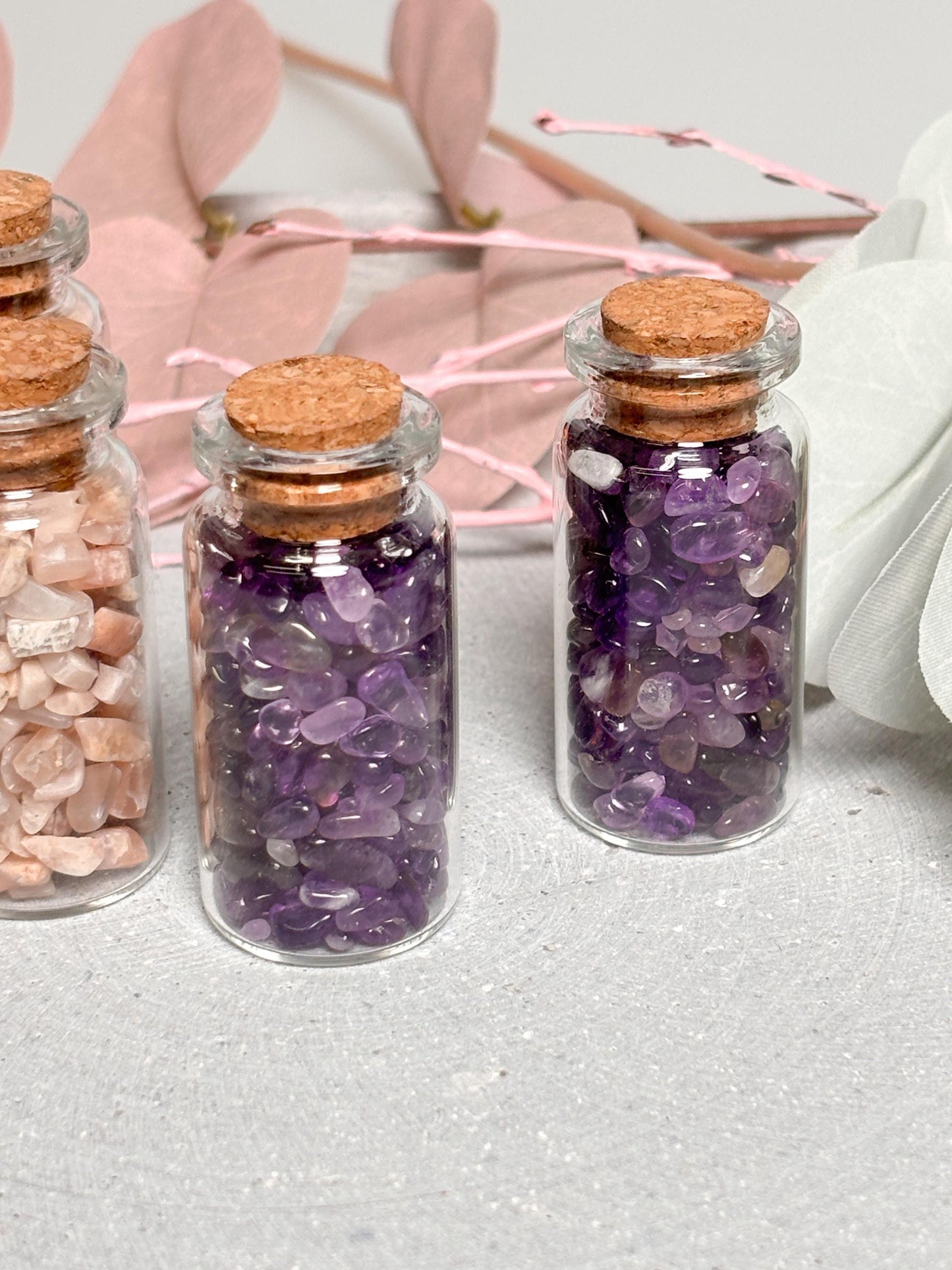 Kristall Konfetti | Edelstein Glasfläschchen | Crystal Jars | Edelstein Kristall Flasche | Reiki Kristalle | Chakra Kristalle