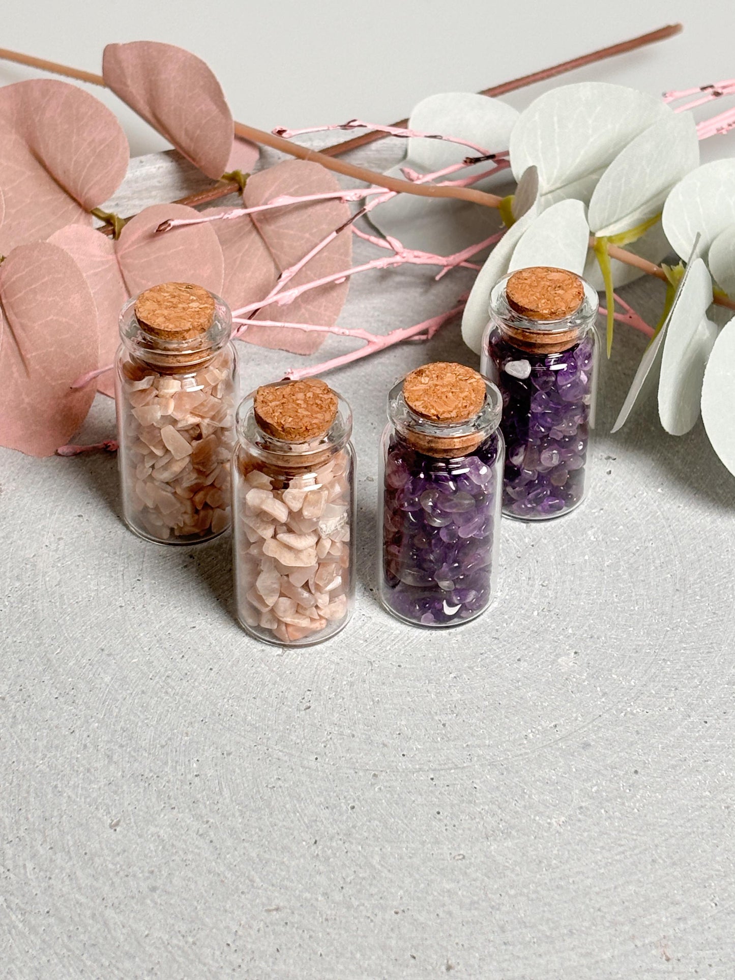 Kristall Konfetti | Edelstein Glasfläschchen | Crystal Jars | Edelstein Kristall Flasche | Reiki Kristalle | Chakra Kristalle