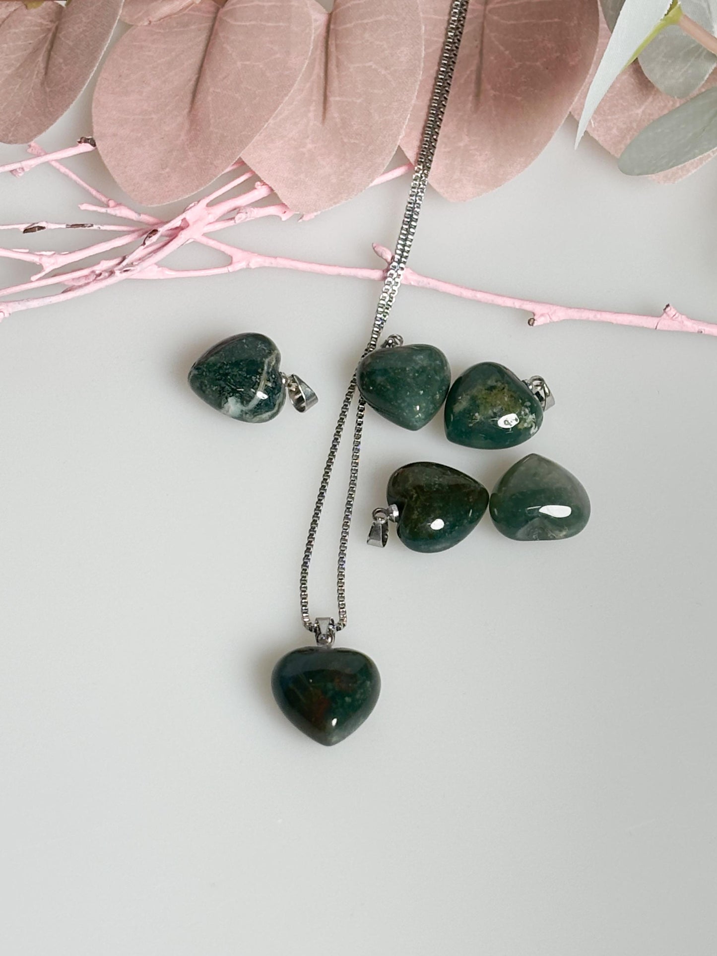 Zarter Indian Achat Herz Kettenanhänger ca. 1,5x1,5 cm Natürlicher Edelstein Schmuck Geschenkidee