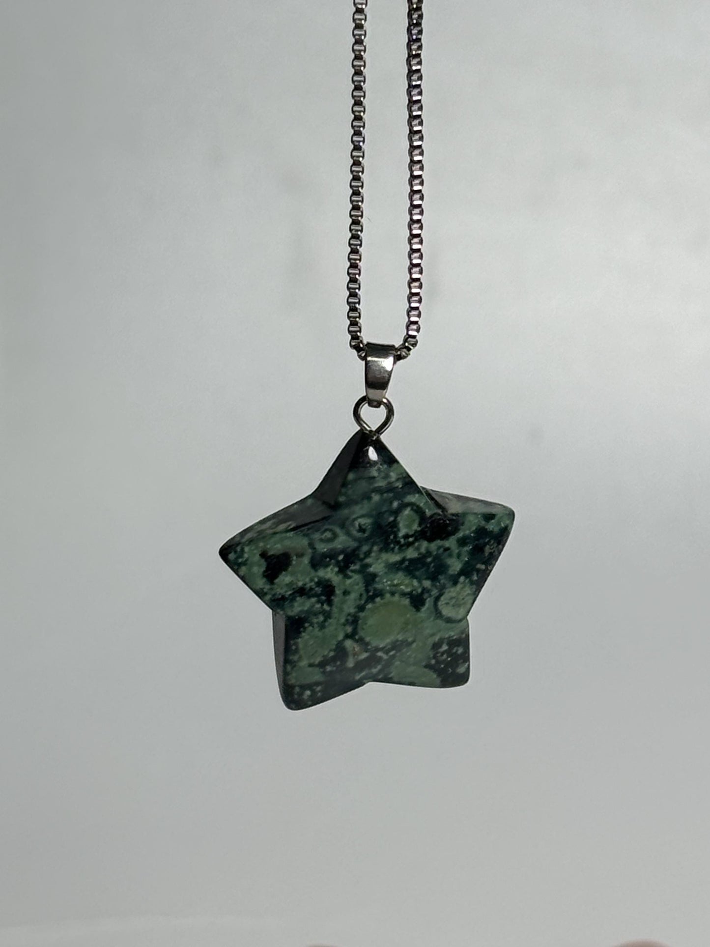Kambaba Jaspis Stern Kettenanhänger 2,6 cm Edelstein Schmuck