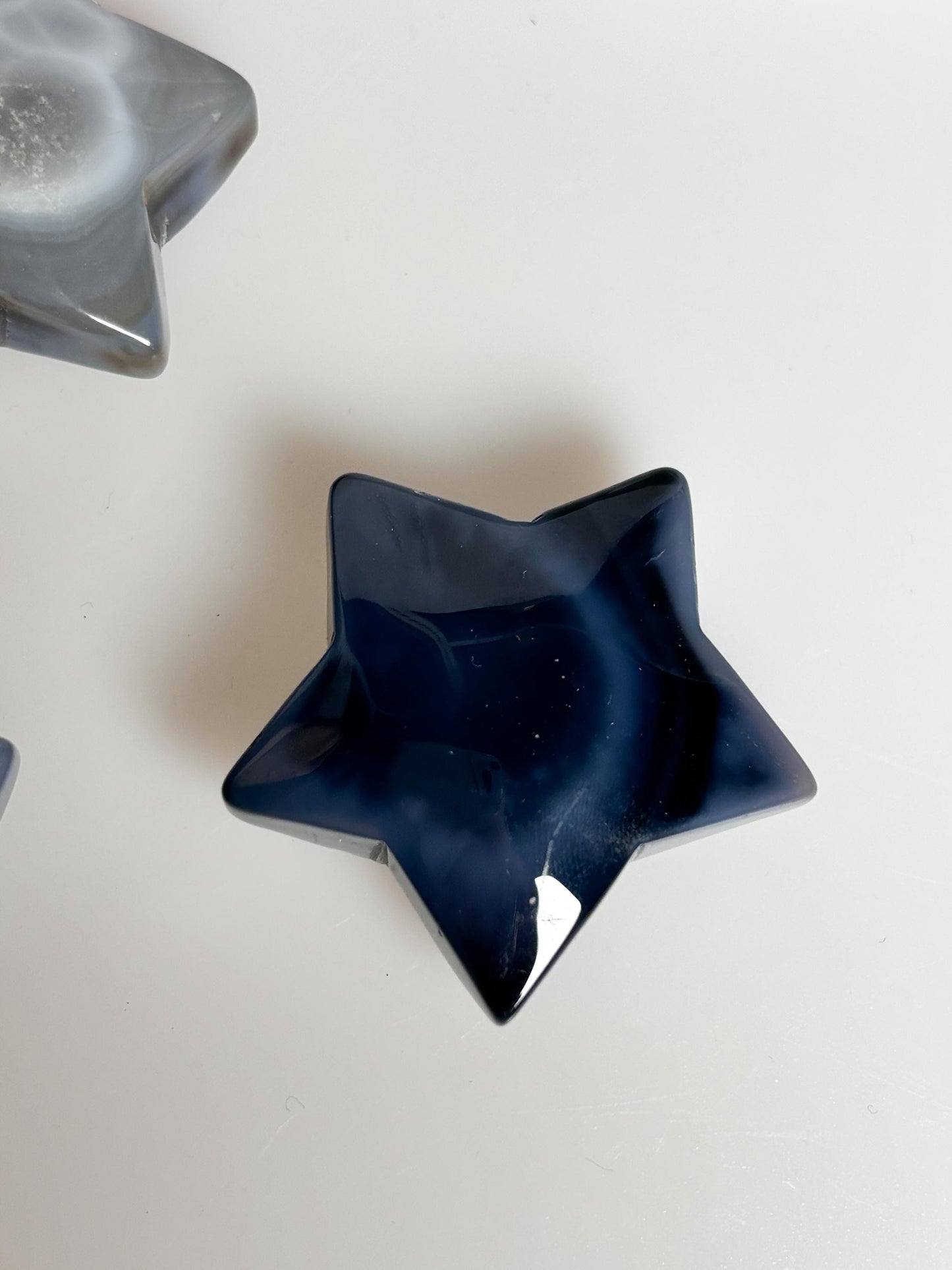 Blauer Achat Stern mit einzigartigem Muster Wunderschöne Deko für Zuhause, Meditation oder als Geschenkidee