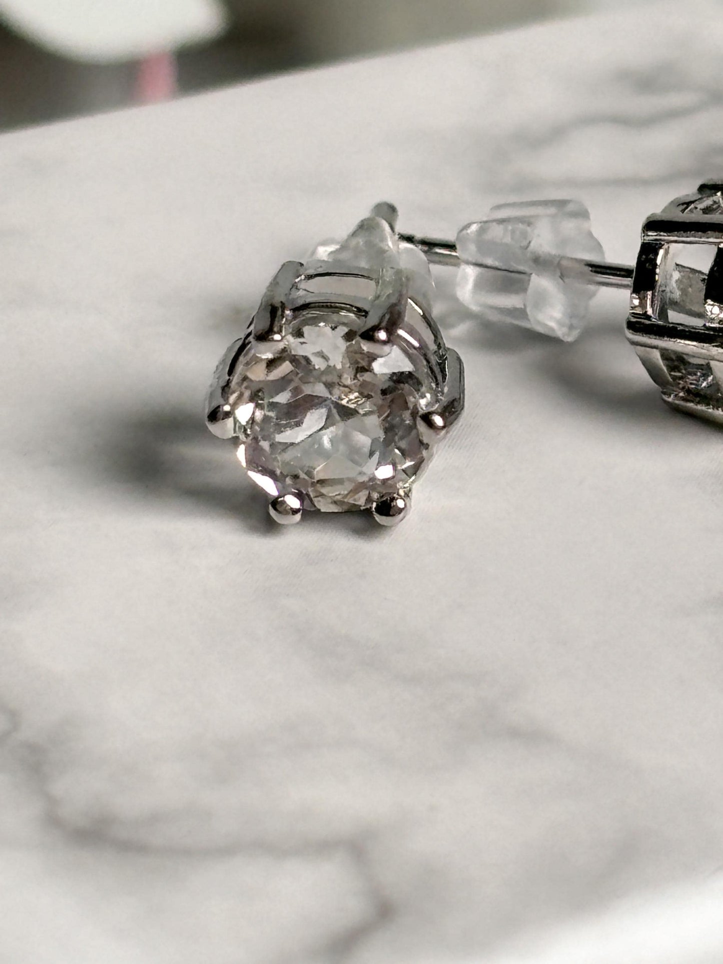 925 Silber Ohrstecker mit Bergkristall Elegante Edelstein Ohrringe, Minimalistischer Schmuck