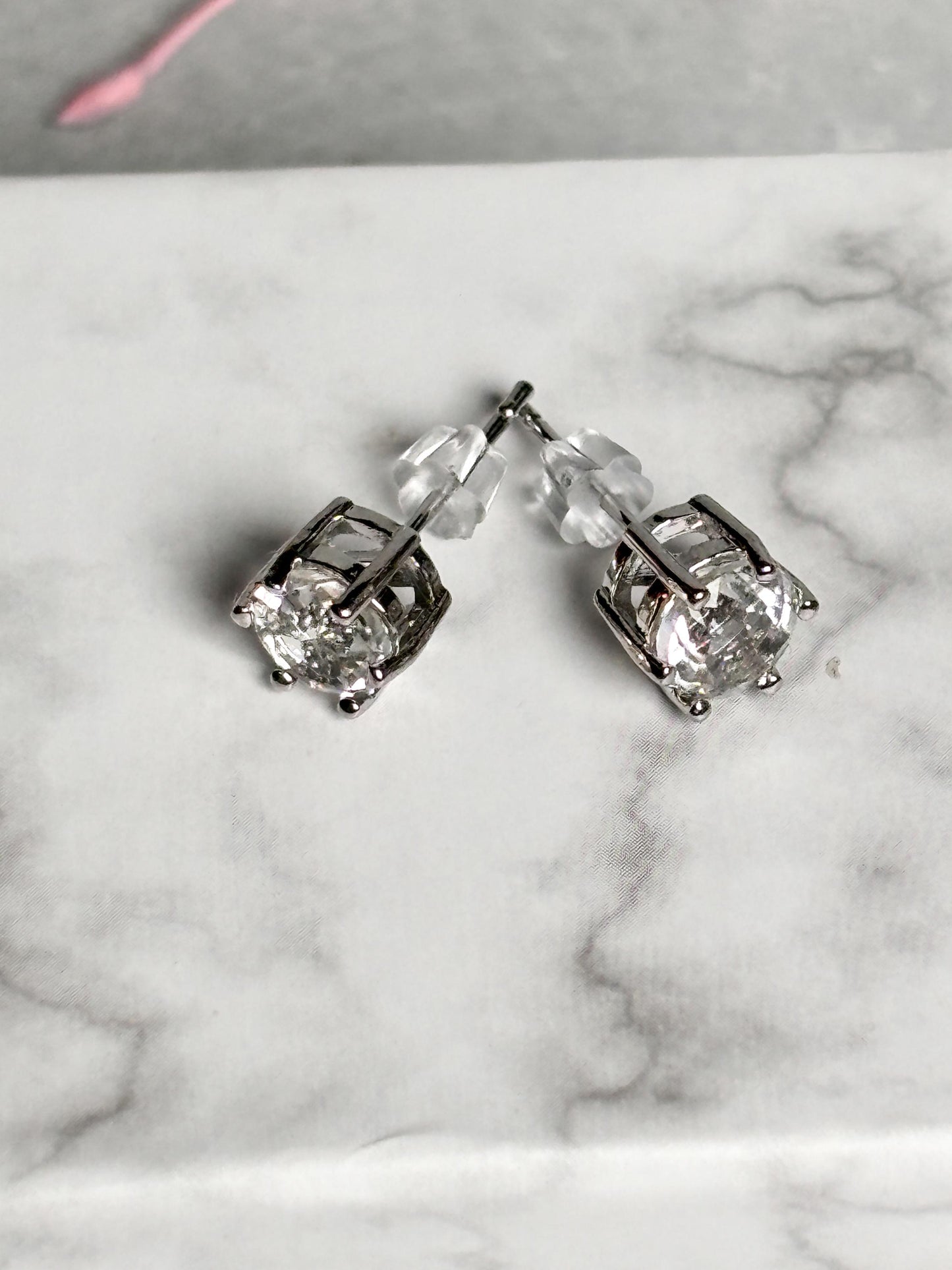 925 Silber Ohrstecker mit Bergkristall Elegante Edelstein Ohrringe, Minimalistischer Schmuck