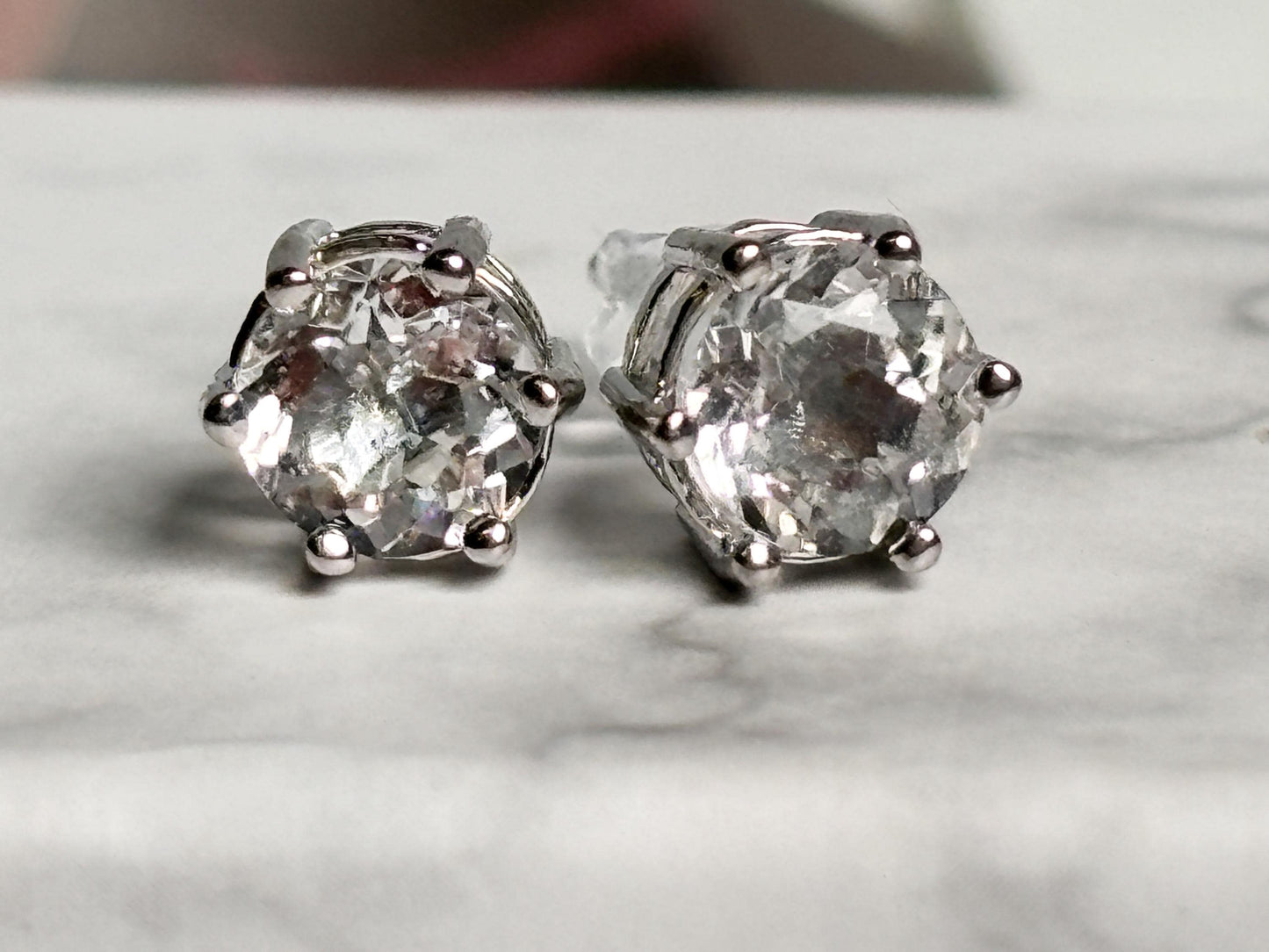 925 Silber Ohrstecker mit Bergkristall Elegante Edelstein Ohrringe, Minimalistischer Schmuck