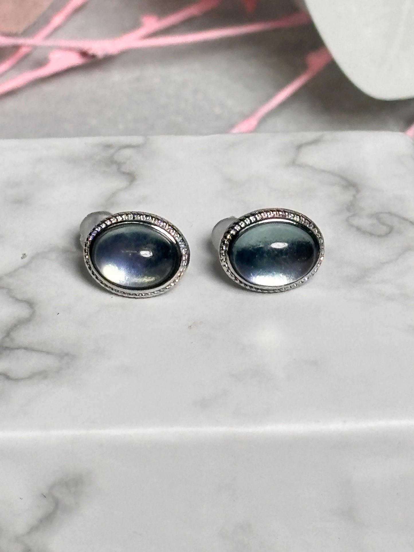 Ovale Aquamarin Ohrstecker 925 Silber | Zarter Schimmer & Eleganter Look