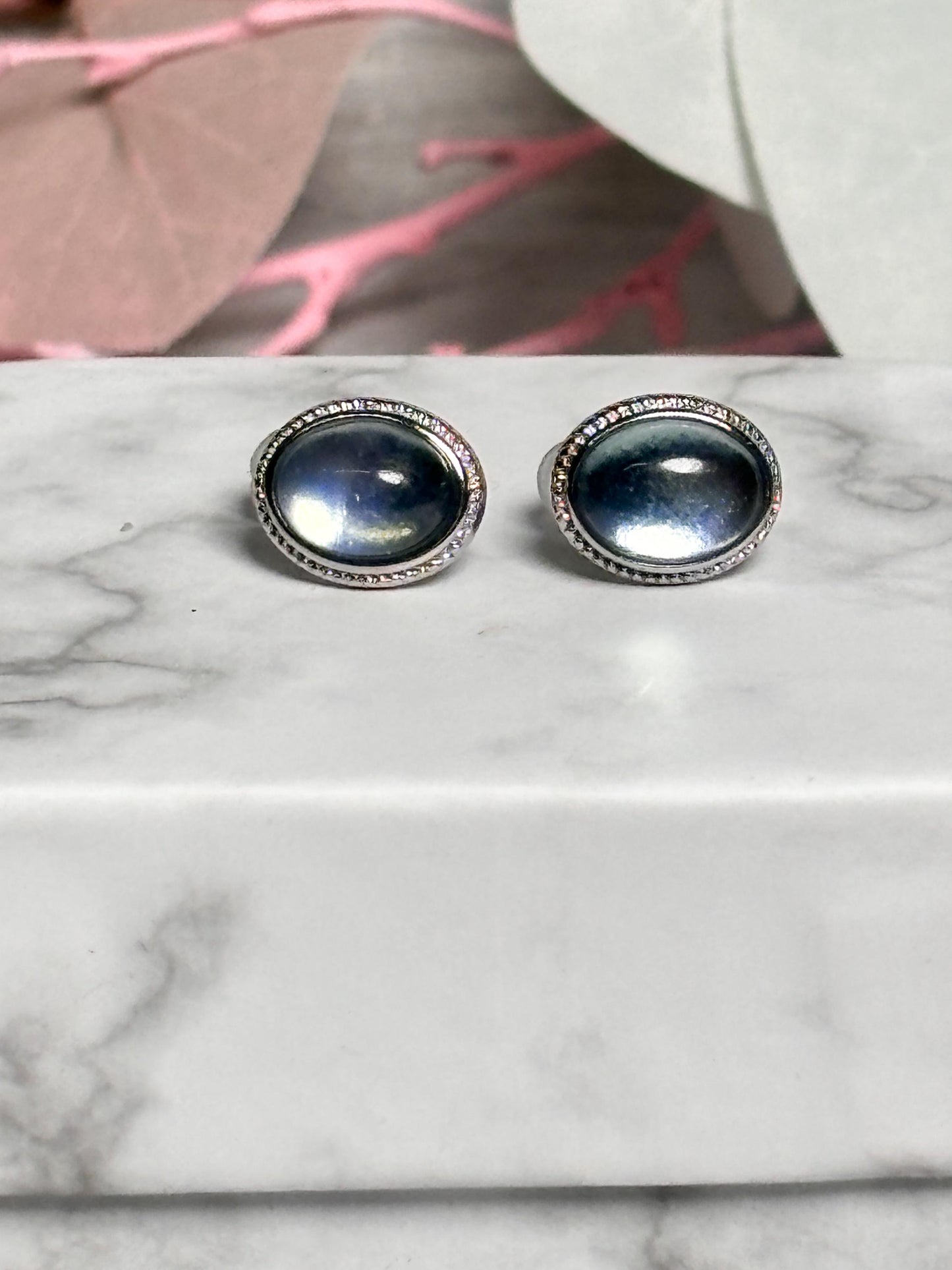 Ovale Aquamarin Ohrstecker 925 Silber | Zarter Schimmer & Eleganter Look