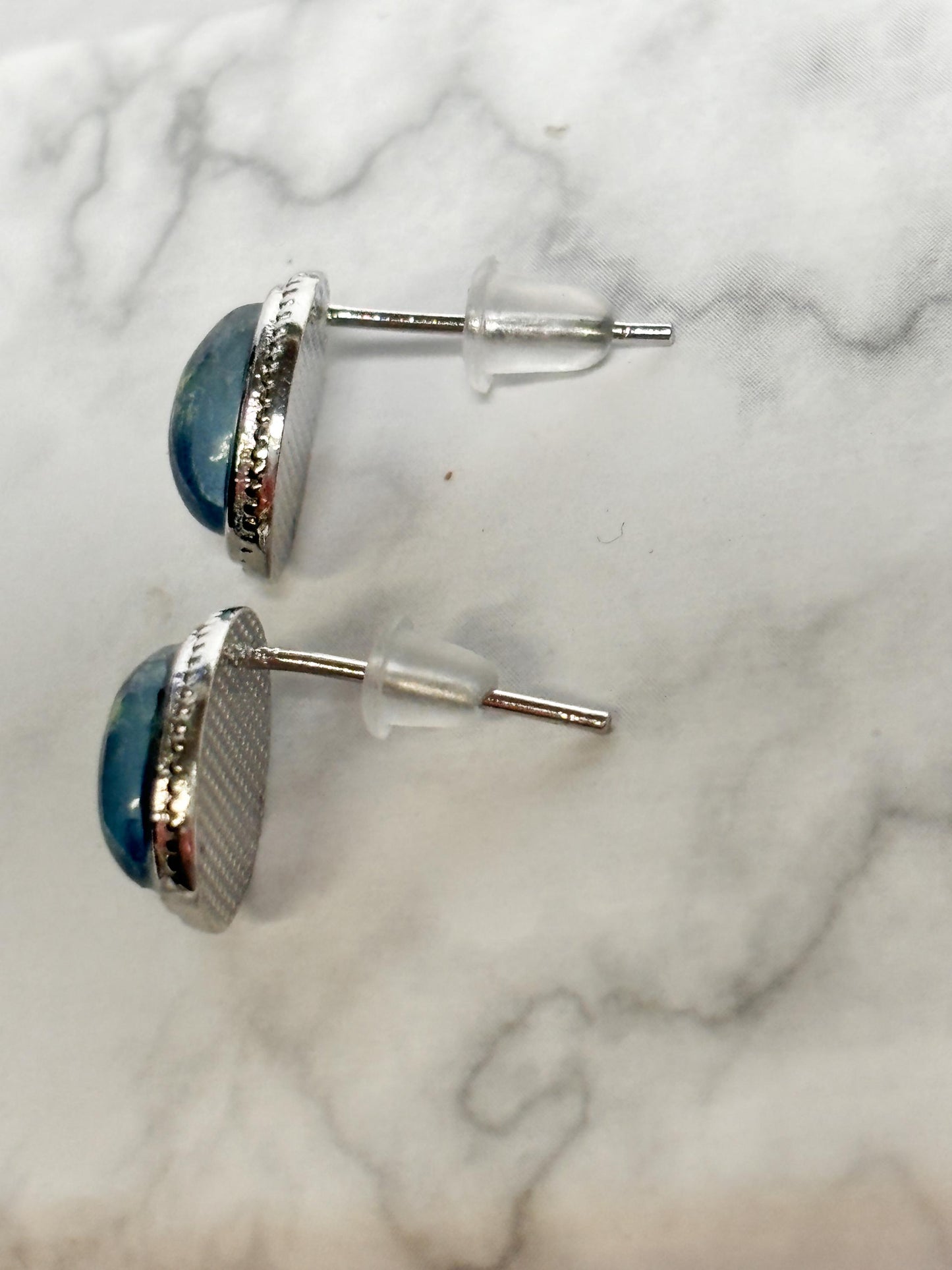 Ovale Aquamarin Ohrstecker 925 Silber | Zarter Schimmer & Eleganter Look