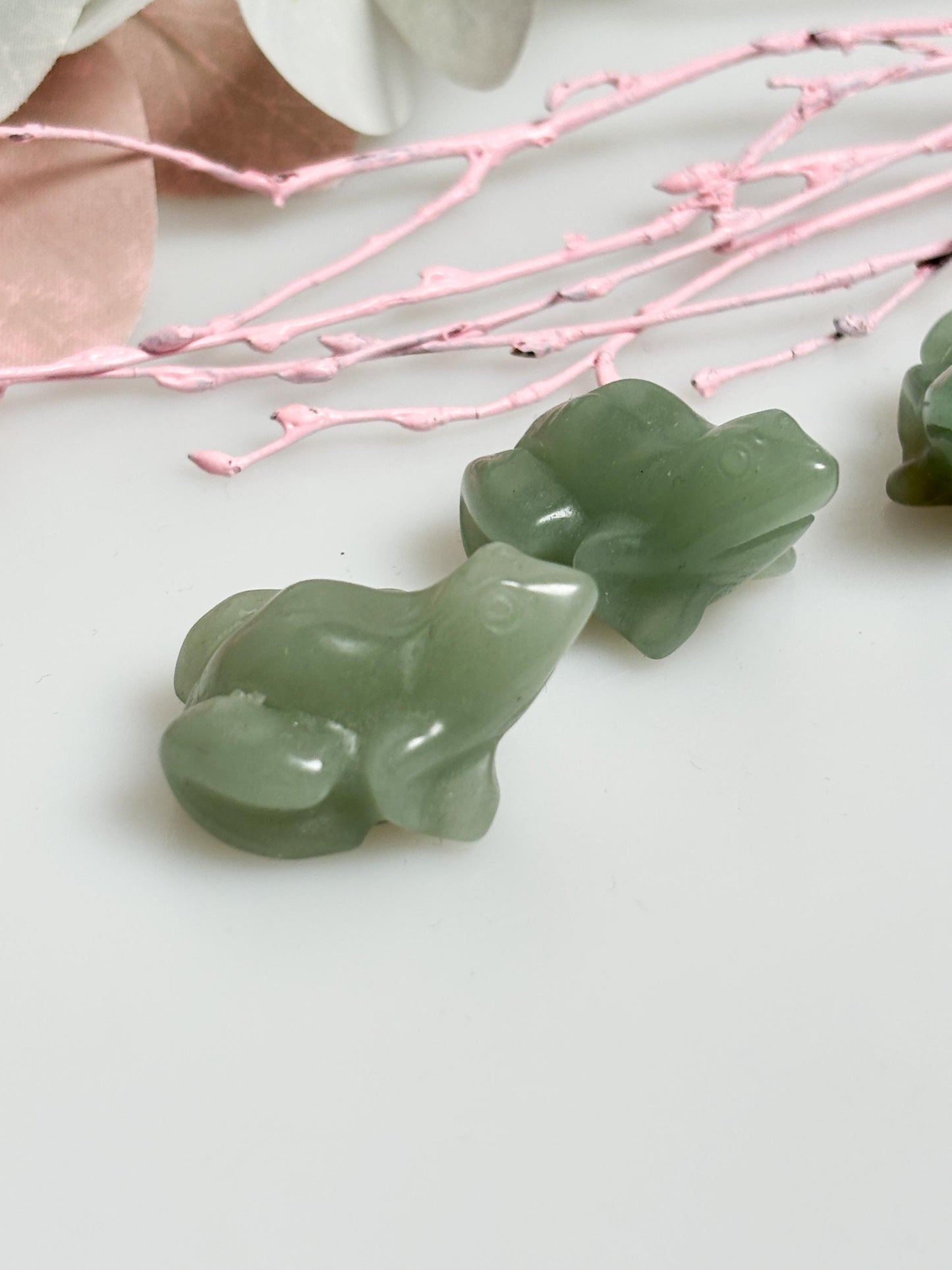 Kleiner Aventurin Frosch Glücksbringer aus grünem Aventurin Kristalldeko & Geschenkidee
