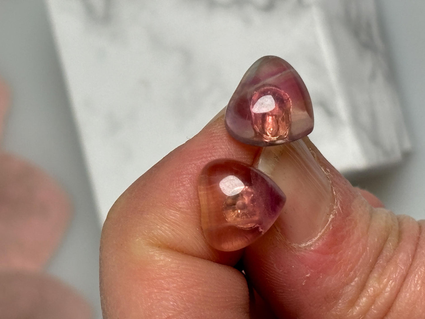 Fluorit Herz Ohrringe Edelstein Ohrstecker mit 925 Silber Nadel